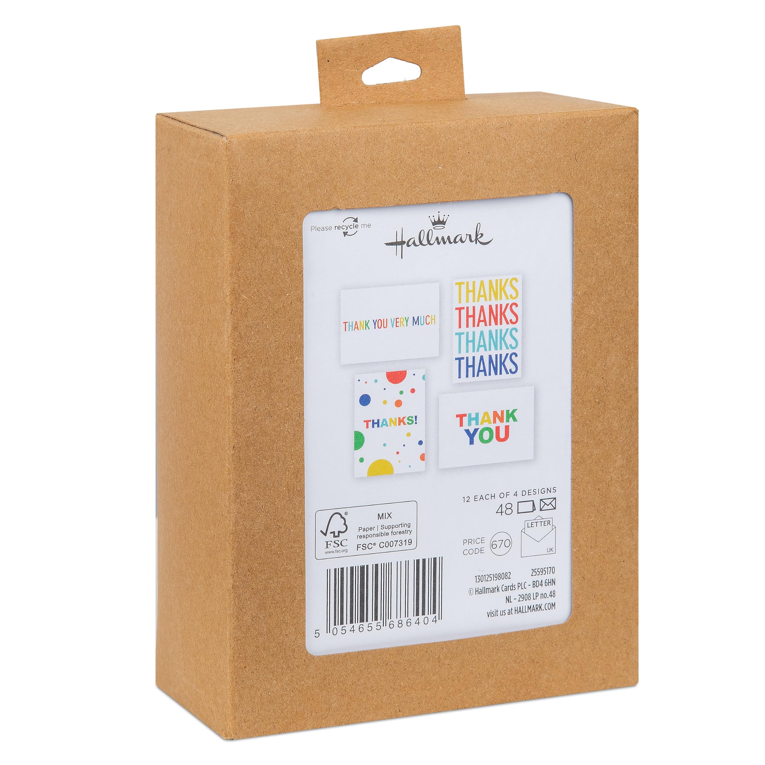 Hallmark Thank You Cards Multipack - 48 Cards, 4 Designs, Blank Inside | FSC Certified 8