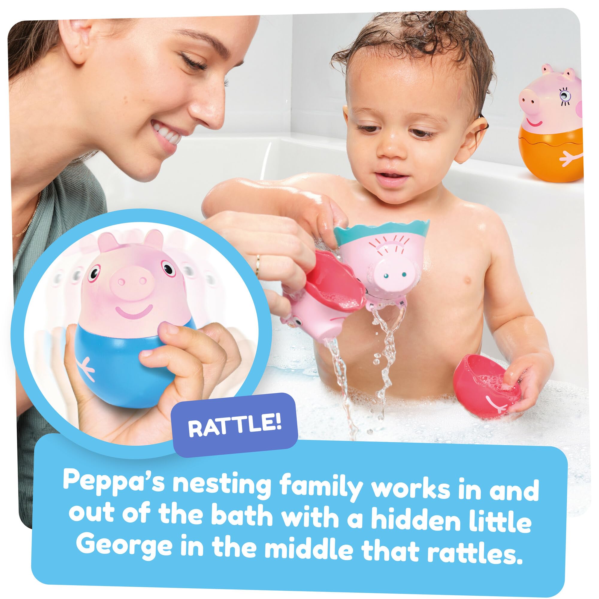 Toomies Peppa’s Nesting Family Bath Toy E73526 | Stacking & Scooping Fun | Ages 18 Months+ 4