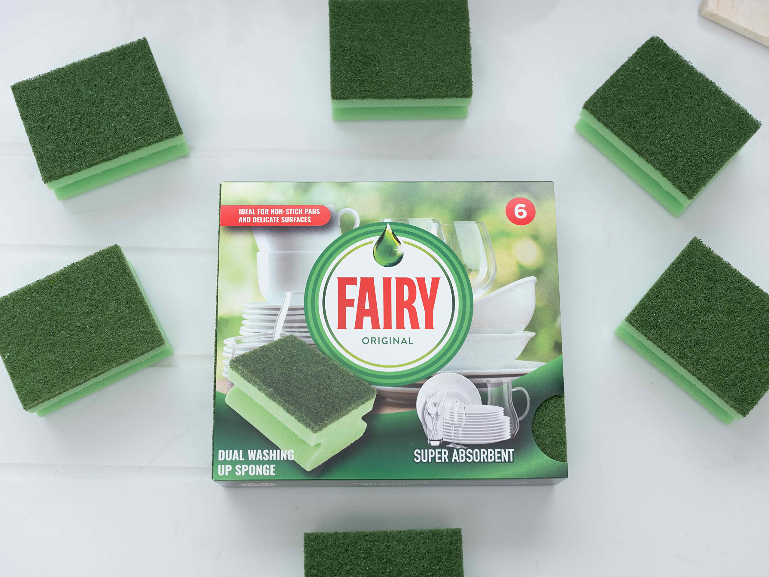Addis Fairy Originals Non-Scratch Dual Sponge Scourer with Crystals - 6 Pack 4