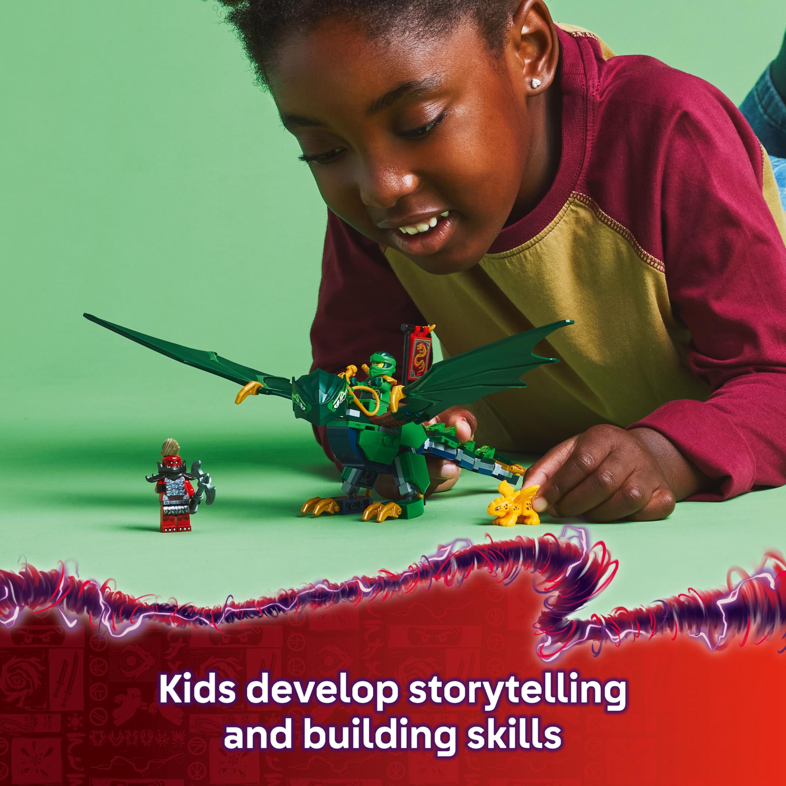 LEGO NINJAGO Lloyd’s Green Forest Dragon 71829 Building Set | Ages 6+ | Includes 2 Minifigures 6