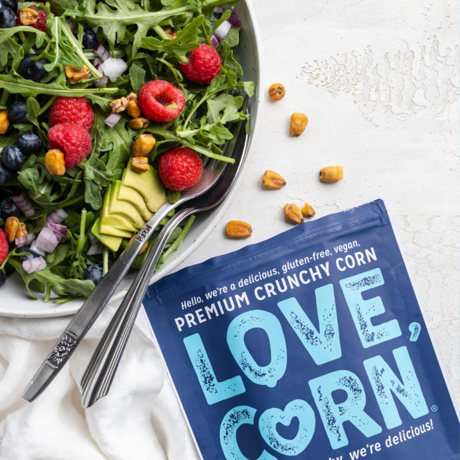 LOVE CORN Sea Salt Crunchy Corn Snack 20g x 24 Bags – Gluten Free Vegan Snack 9