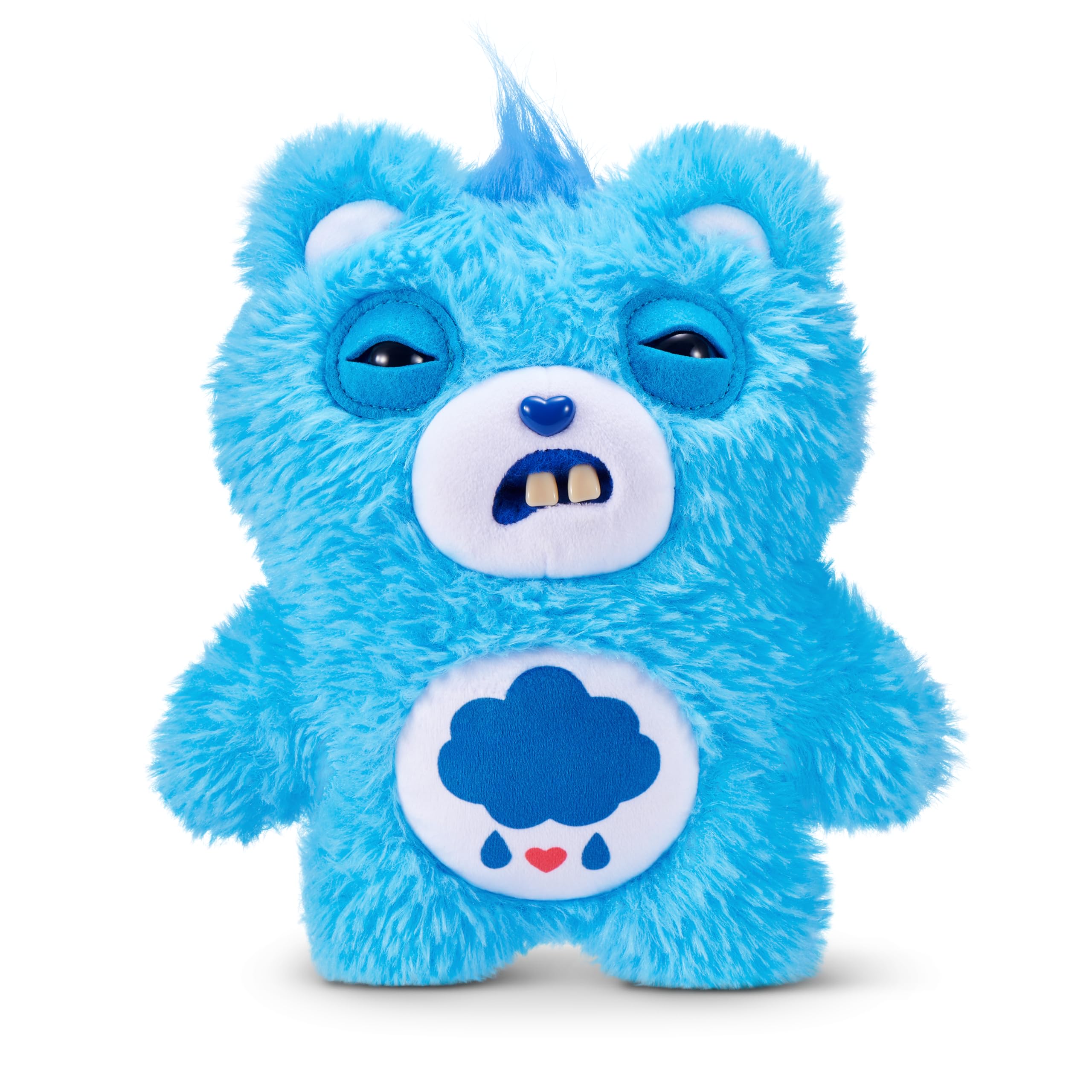 Fuggler Care Bears 9-Inch Plush Toy - Grumpy Bear | Human-Like Teeth | Ages 4+