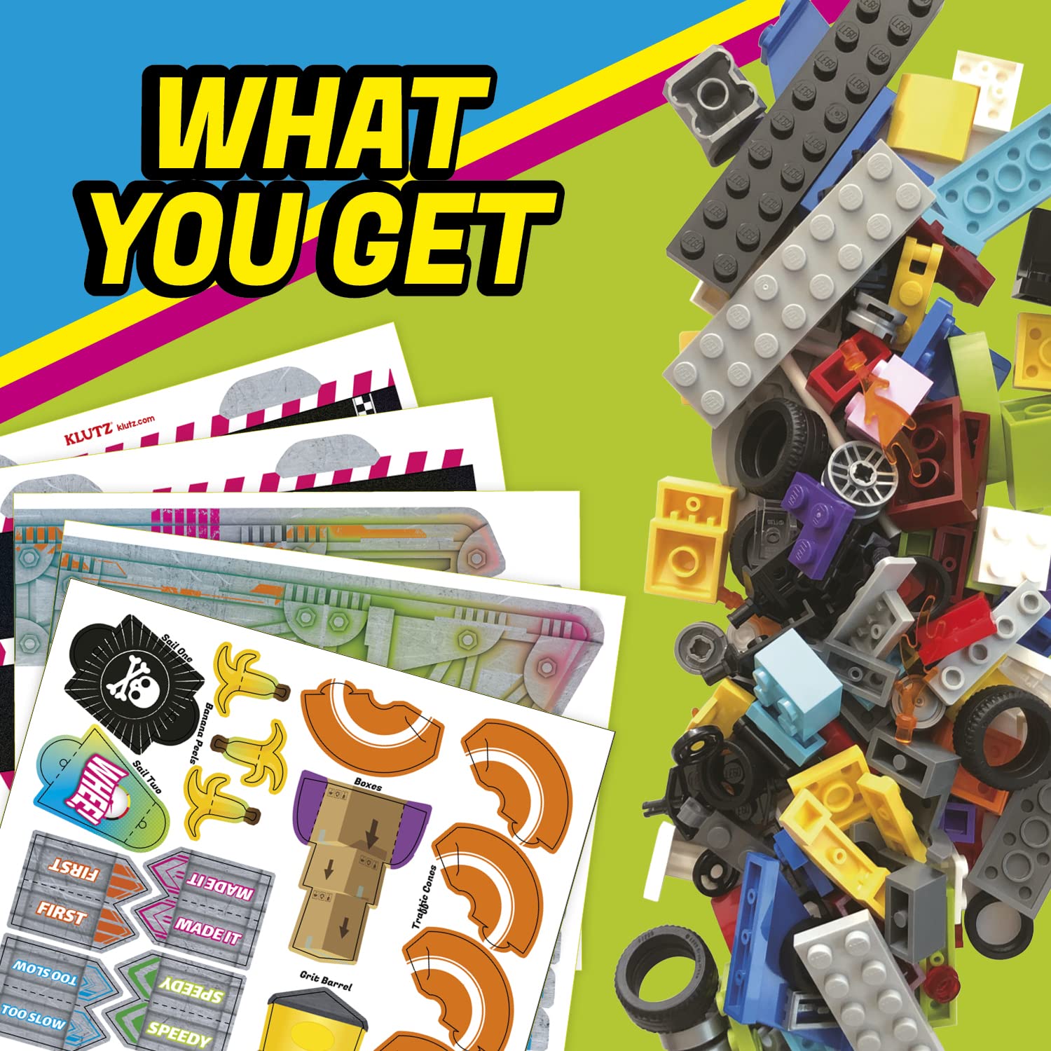 Klutz LEGO Race Cars Activity Kit - 10 Build Variations | Ages 5-7 | 64-Page Book