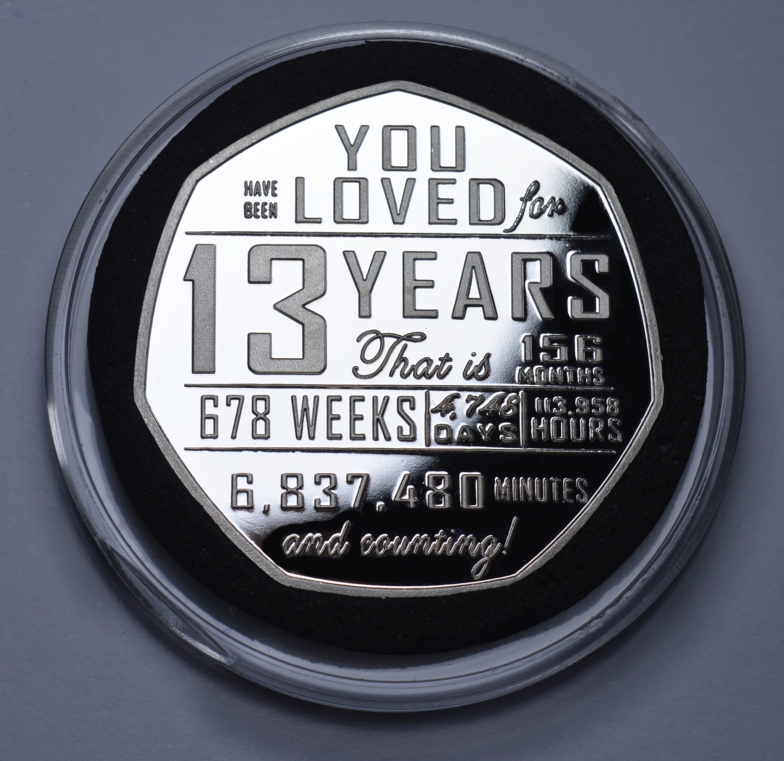 The Commemorative Coin Company 13th Birthday Silver Plated Coin | 8g | 27mm | Proof 7