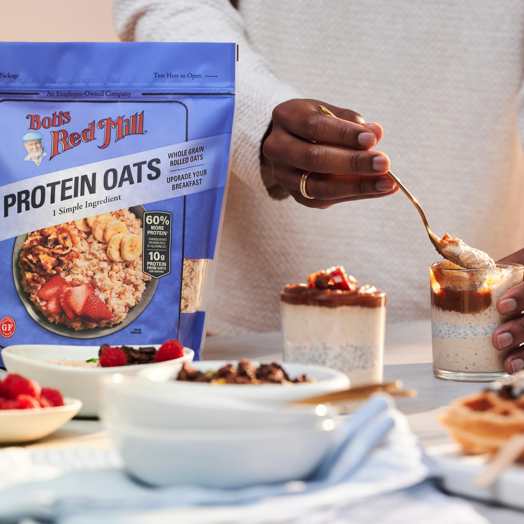 Bob's Red Mill Gluten Free Protein Oats - 10g Protein/Serving | 907g Bag | Non-GMO 8