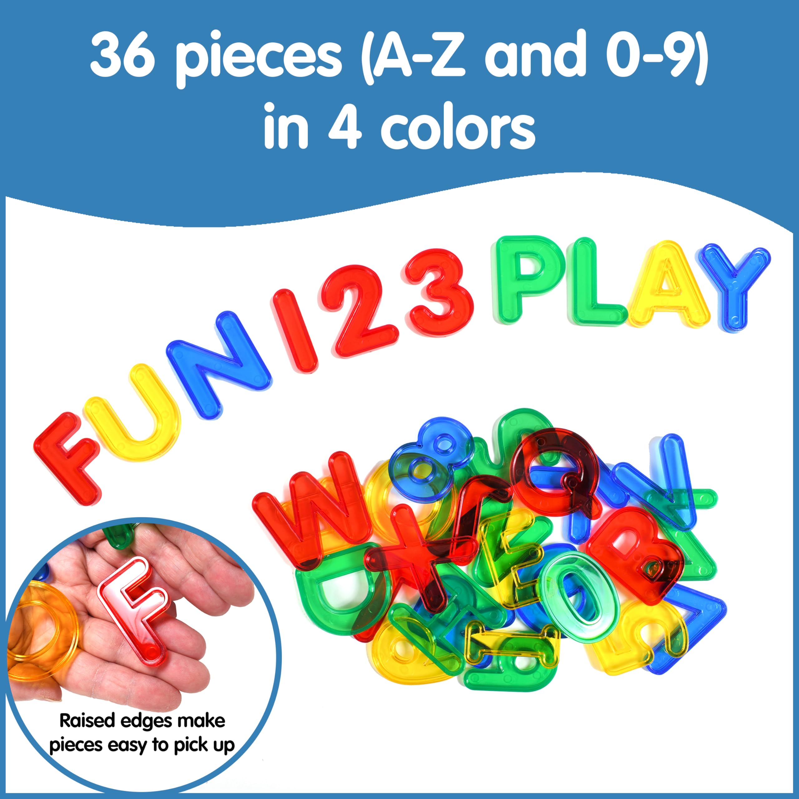 edxeducation Transparent Letters and Numbers - Mini Jar with Lid and Handle 17
