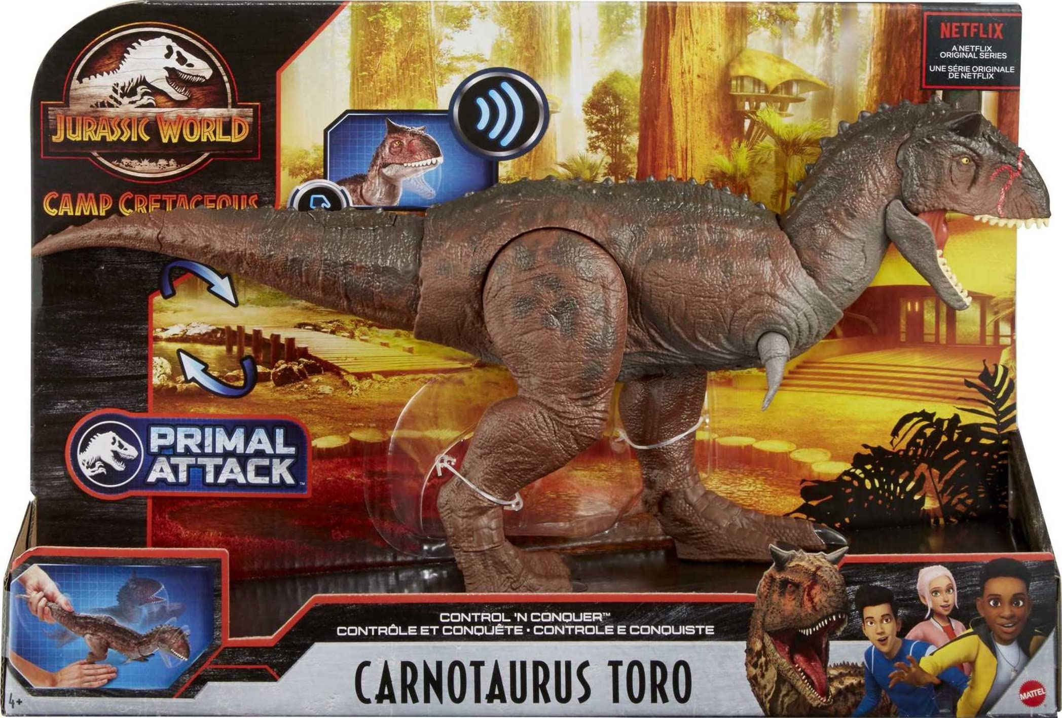Mattel Jurassic World Control 'N Conquer Carnotaurus Toro Action Figure | Ages 4+ 6