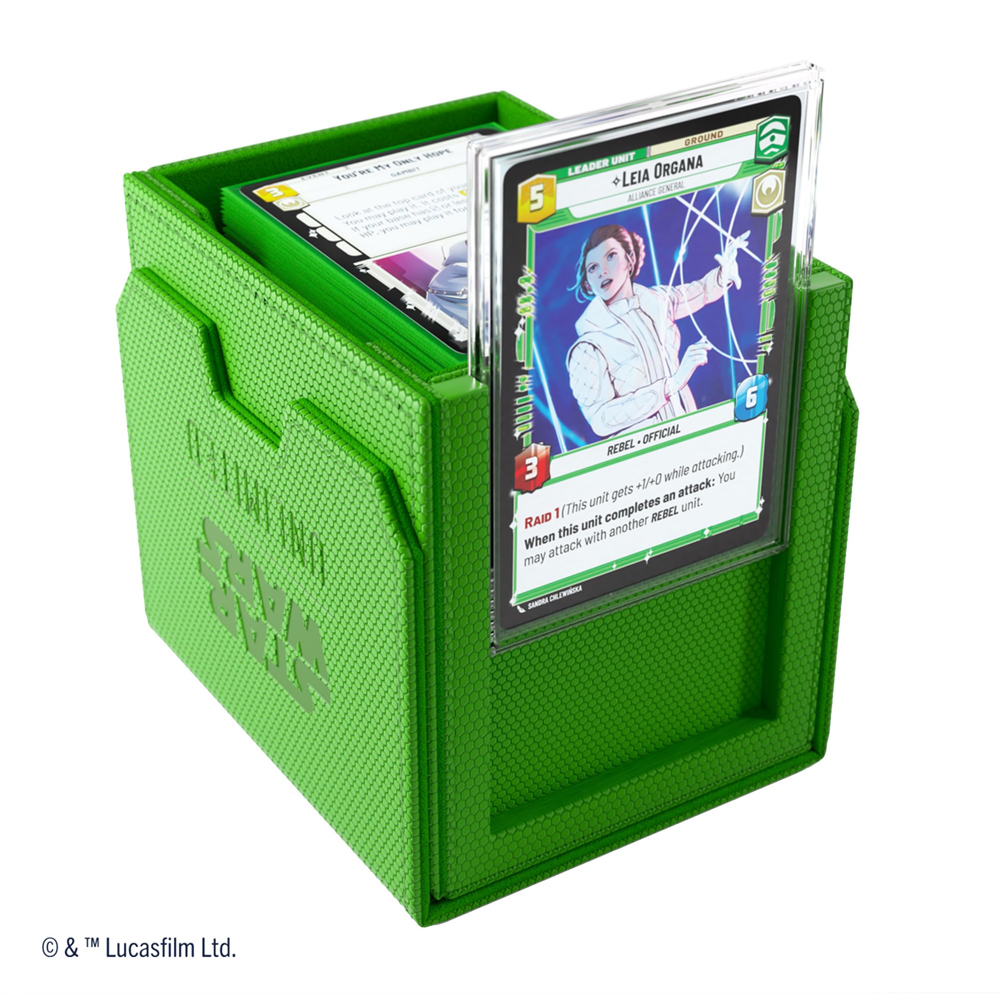Gamegenic Star Wars Unlimited Deck Pod - Green | Holds 60 Double-Sleeved Cards | Includes Detachable Leader Case 3