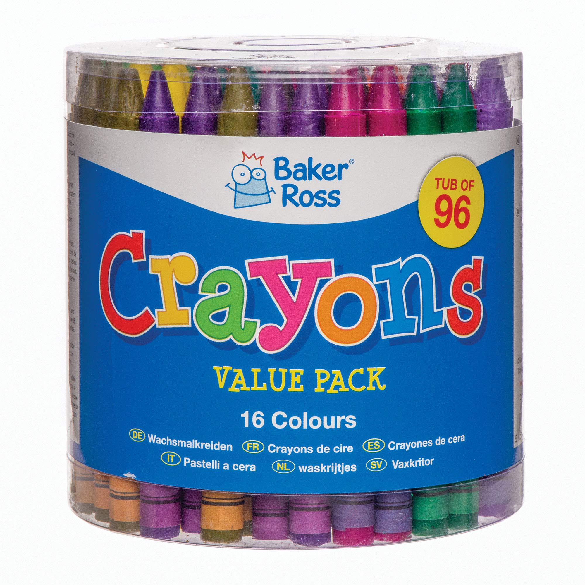 Baker Ross AV257 Chunky Wax Crayons - Pack of 96, Assorted Colours | Paper Wrapped 4