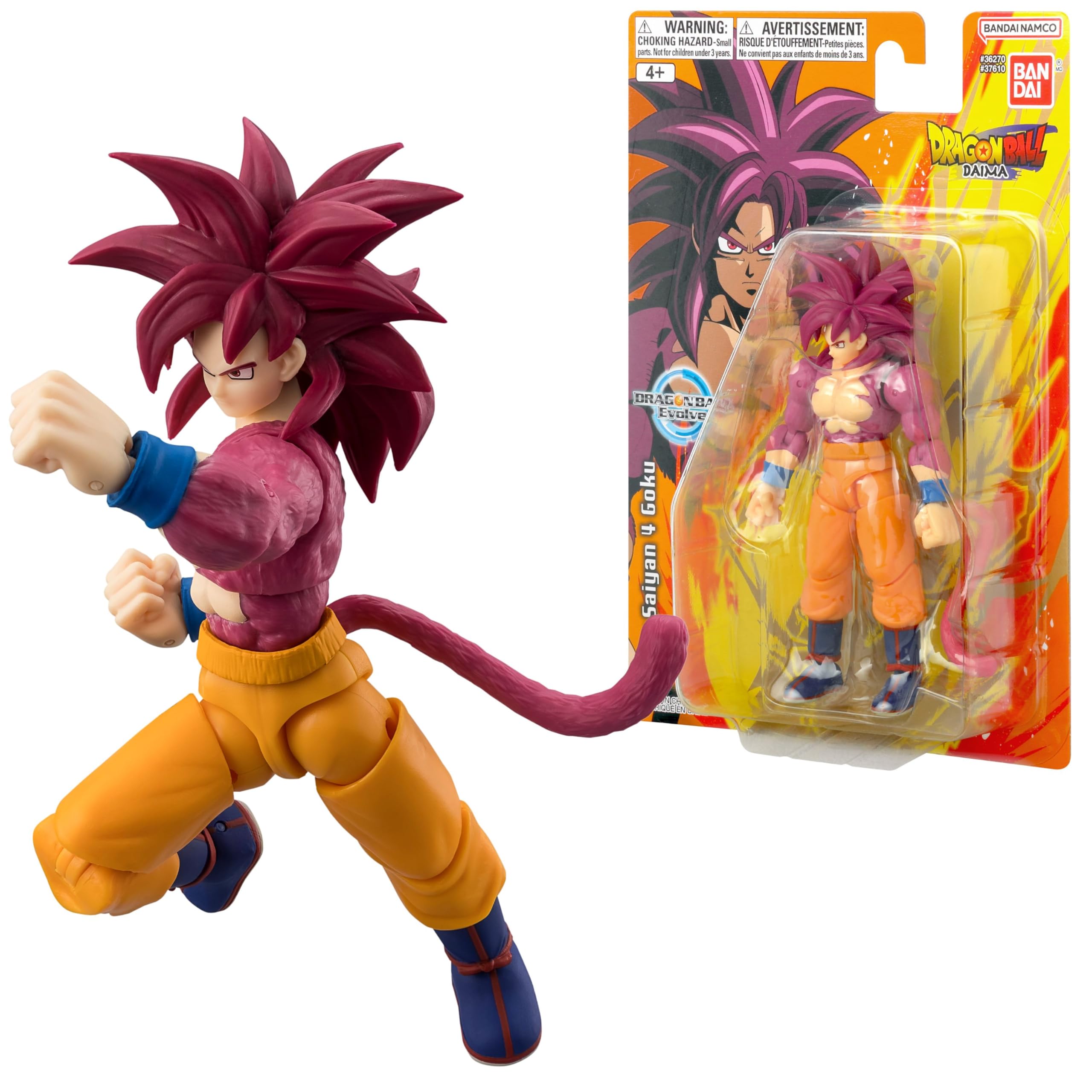 BANDAI Dragon Ball Evolve SS4 Goku Daima Action Figure | 12.5cm | 15 Points of Articulation
