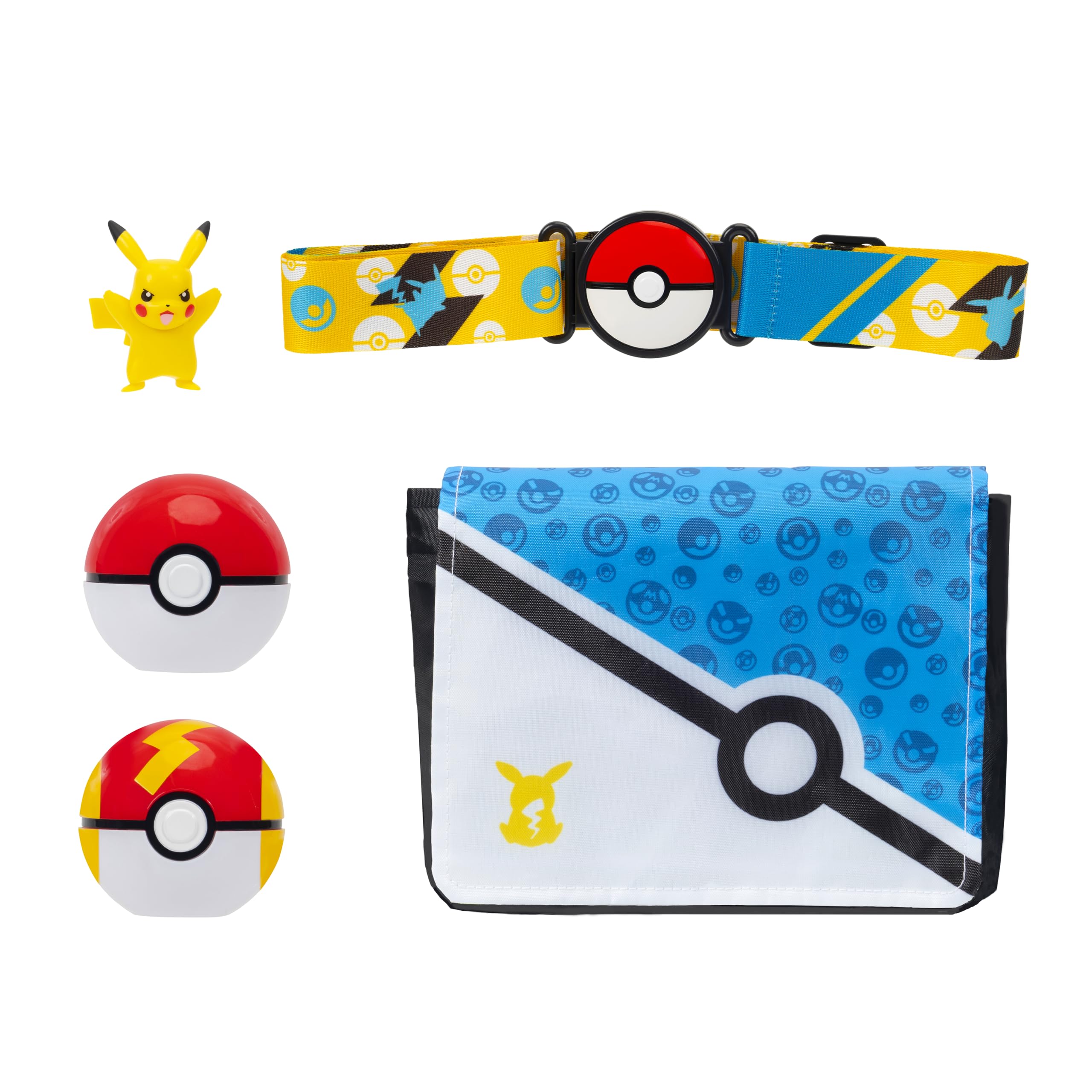 Pokémon Pikachu Clip ‘N’ Go Bandolier Set with 2-Inch Battle Figure and 2 Poké Balls