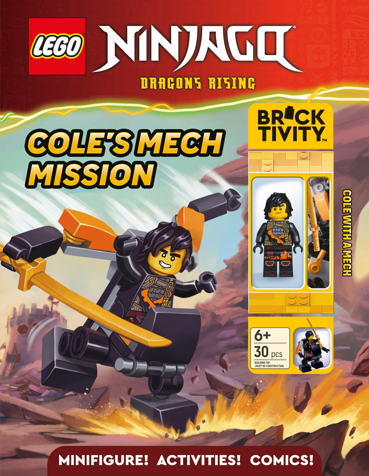 LEGO Ninjago Ninja Masters: Design with Stickers Activity Book with Minifigure | Ages 5-8 | 64 Pages
