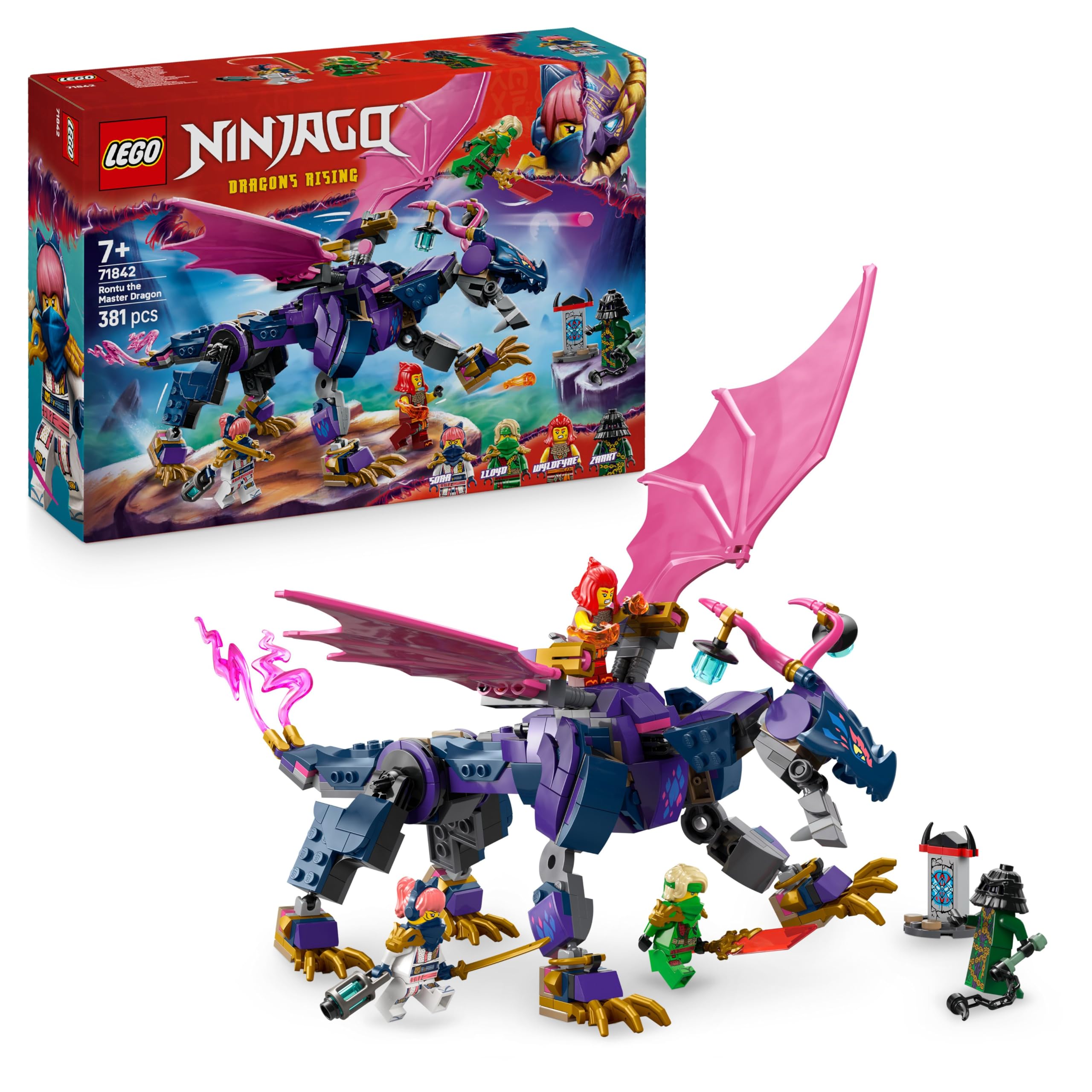 LEGO NINJAGO Rontu the Master Dragon 71842 Building Set | Ages 7+ | 4 Minifigures