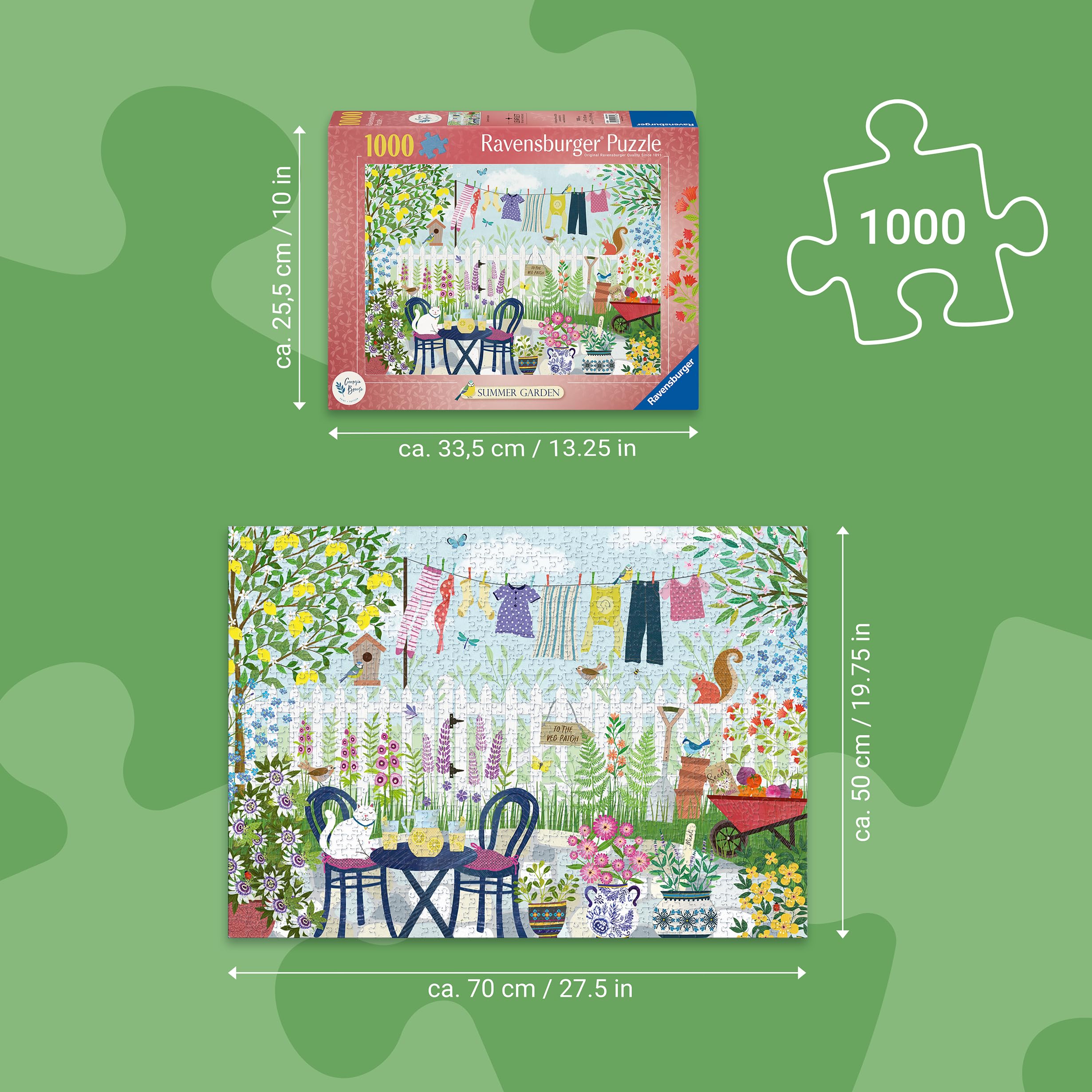 Ravensburger Summer Garden 1000 Piece Jigsaw Puzzle by Georgia Breeze | FSC Certified 3
