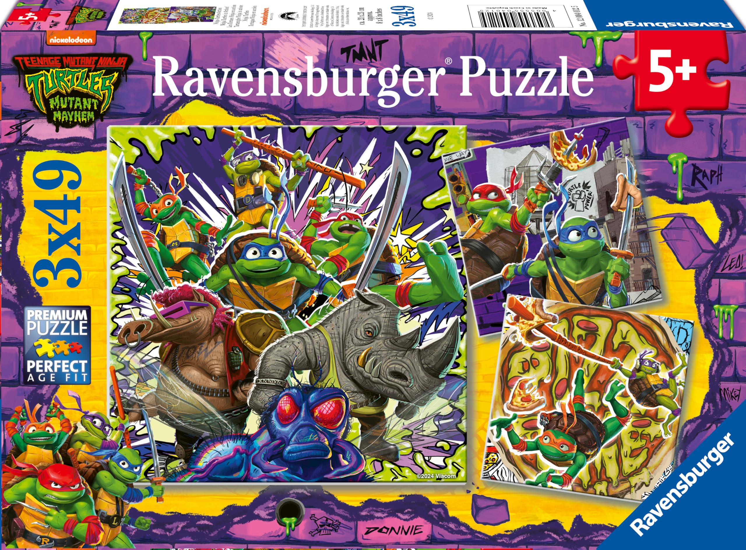 Ravensburger Teenage Mutant Ninja Turtles 3x 49 Piece Jigsaw Puzzles for Kids Age 5+