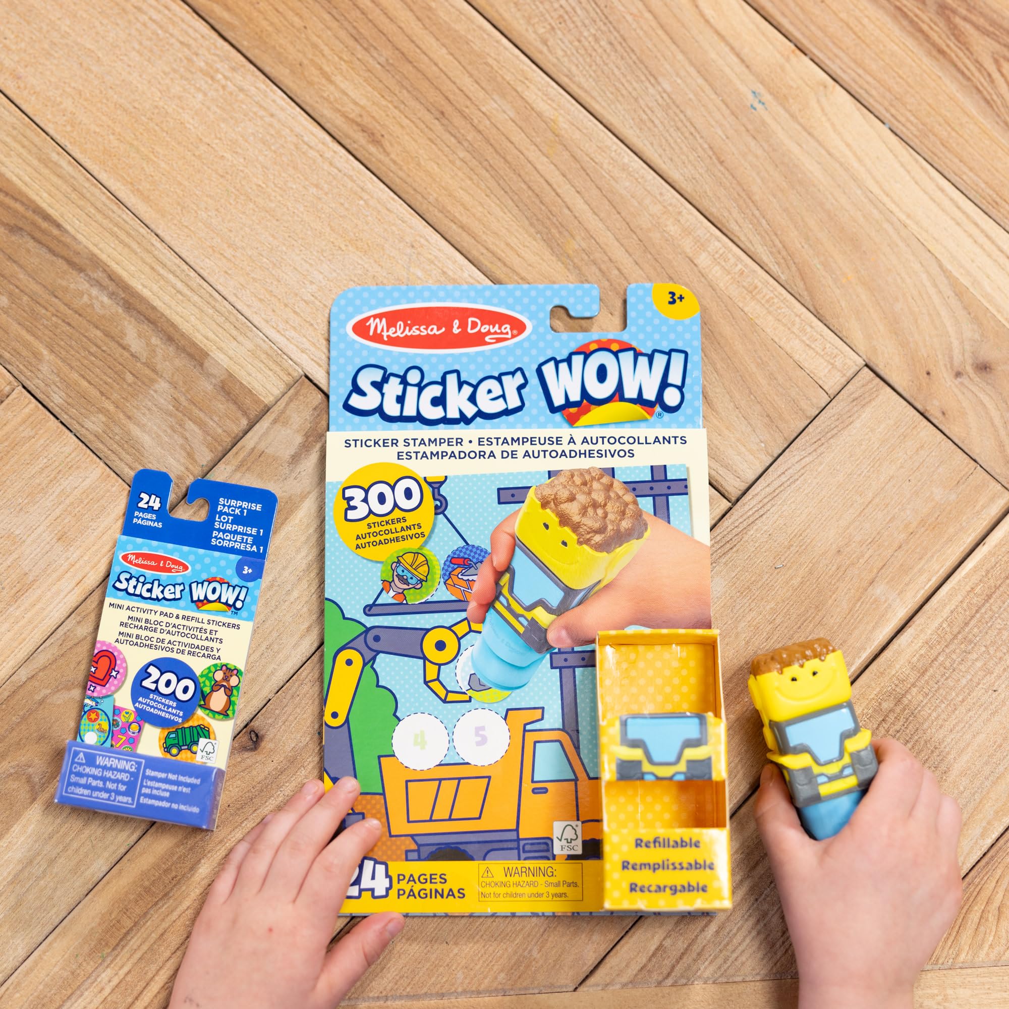 Melissa & Doug Sticker Wow Bulldozer Bundle: Stamper, 500 Stickers, 2 Activity Pads 5