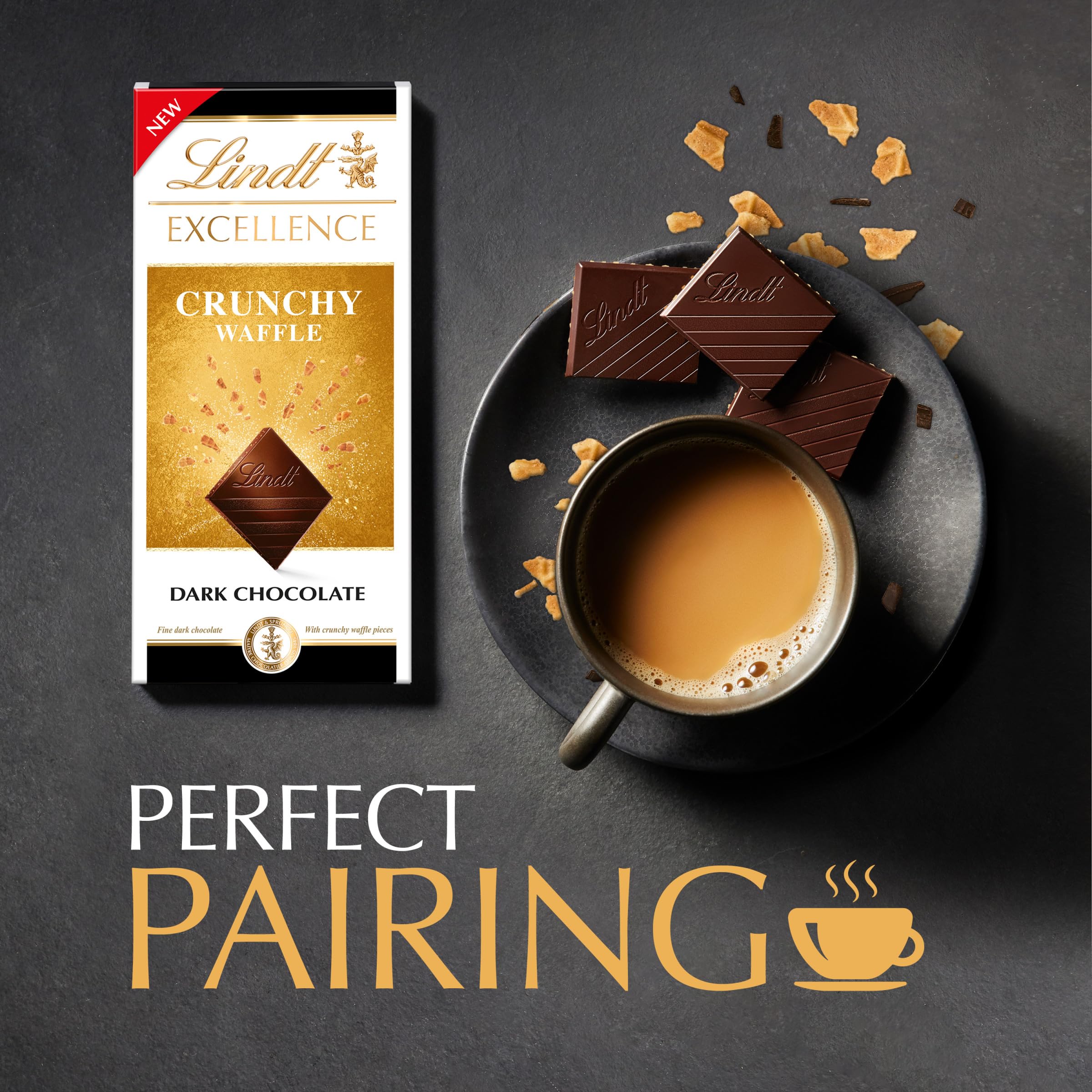 Lindt - Excellence Dunkle Schokolade Knusperwaffel Riegel 100g 4