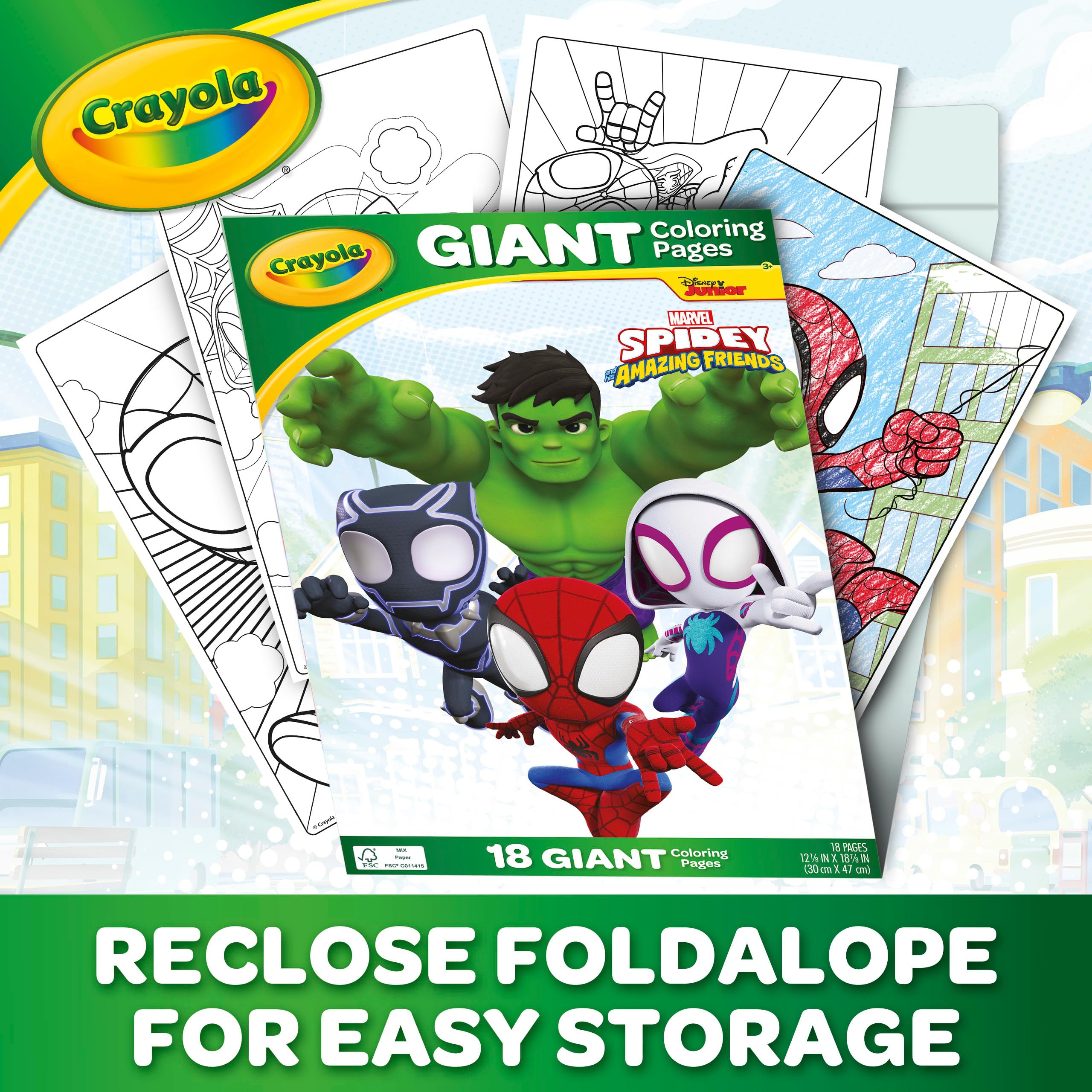 CRAYOLA Giant Colouring Book - Spidey and His Amazing Friends | 18 Pages | Ages 3+ 3