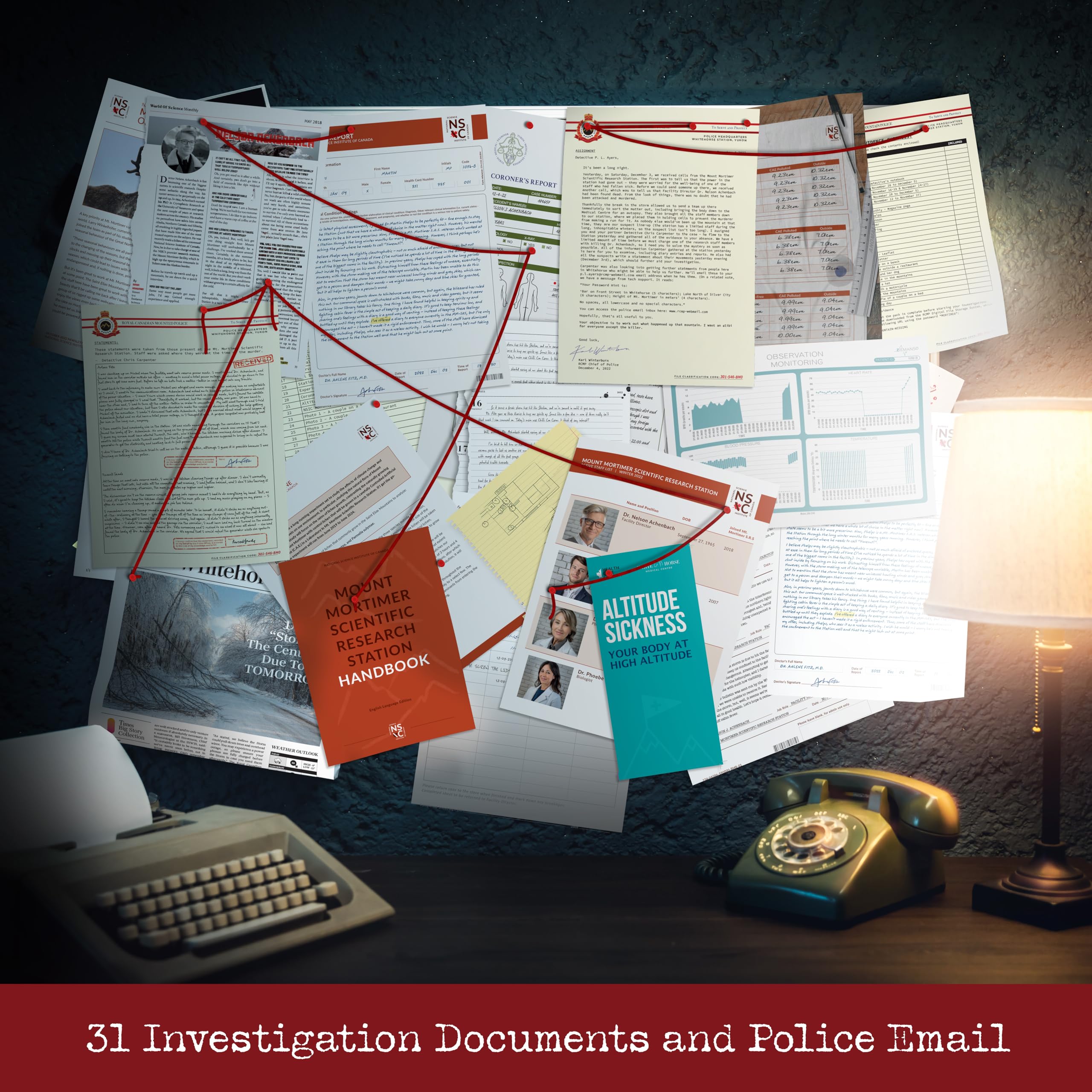 Cryptic Killers Murder on Mount Mortimer Unsolved Murder Mystery Game | Difficulty 4/5 | Ages 14+ 3