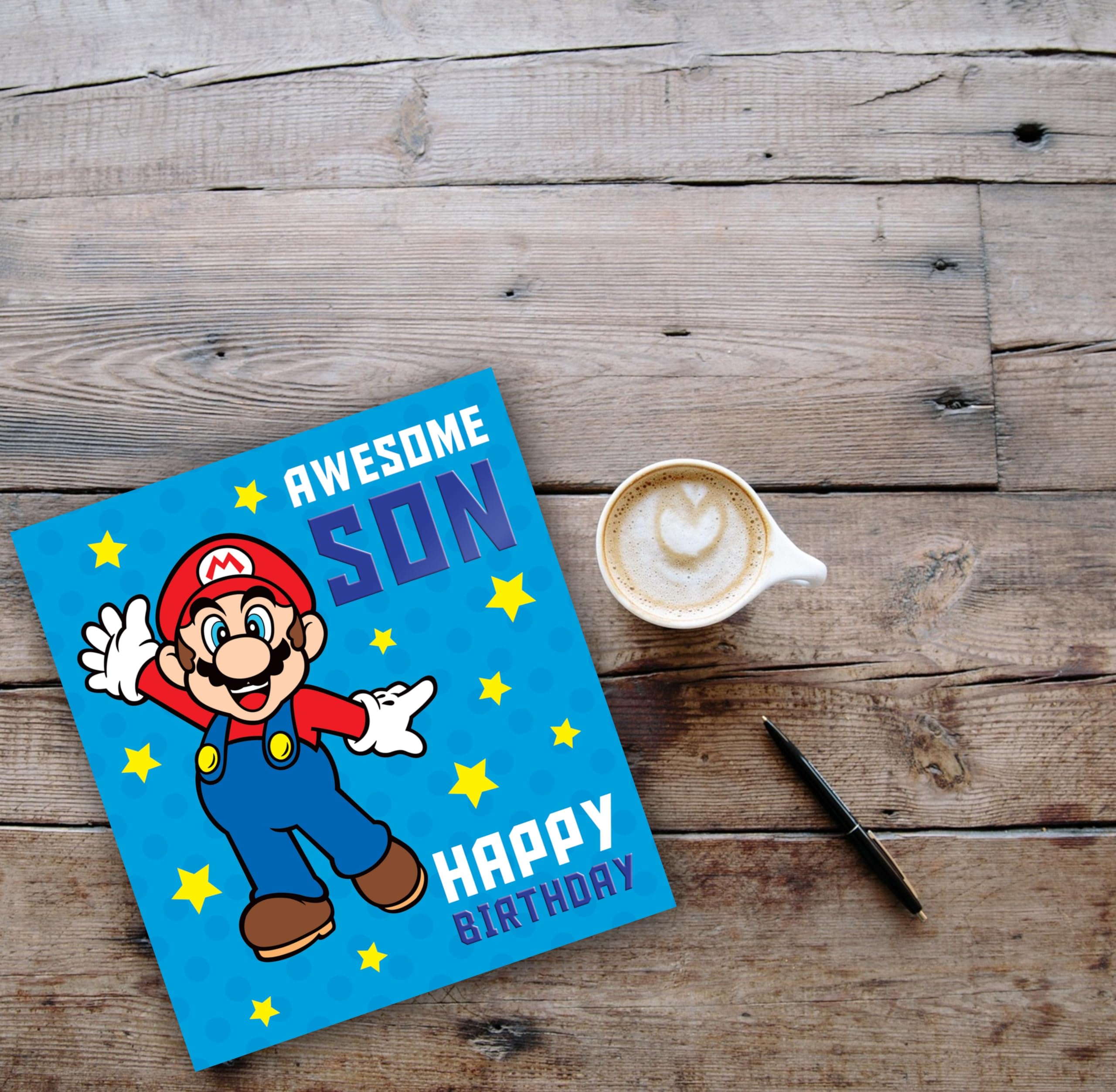 Danilo Promotions LTD Super Mario Son Birthday Greeting Card | Awesome Son Message | Standard Size 3