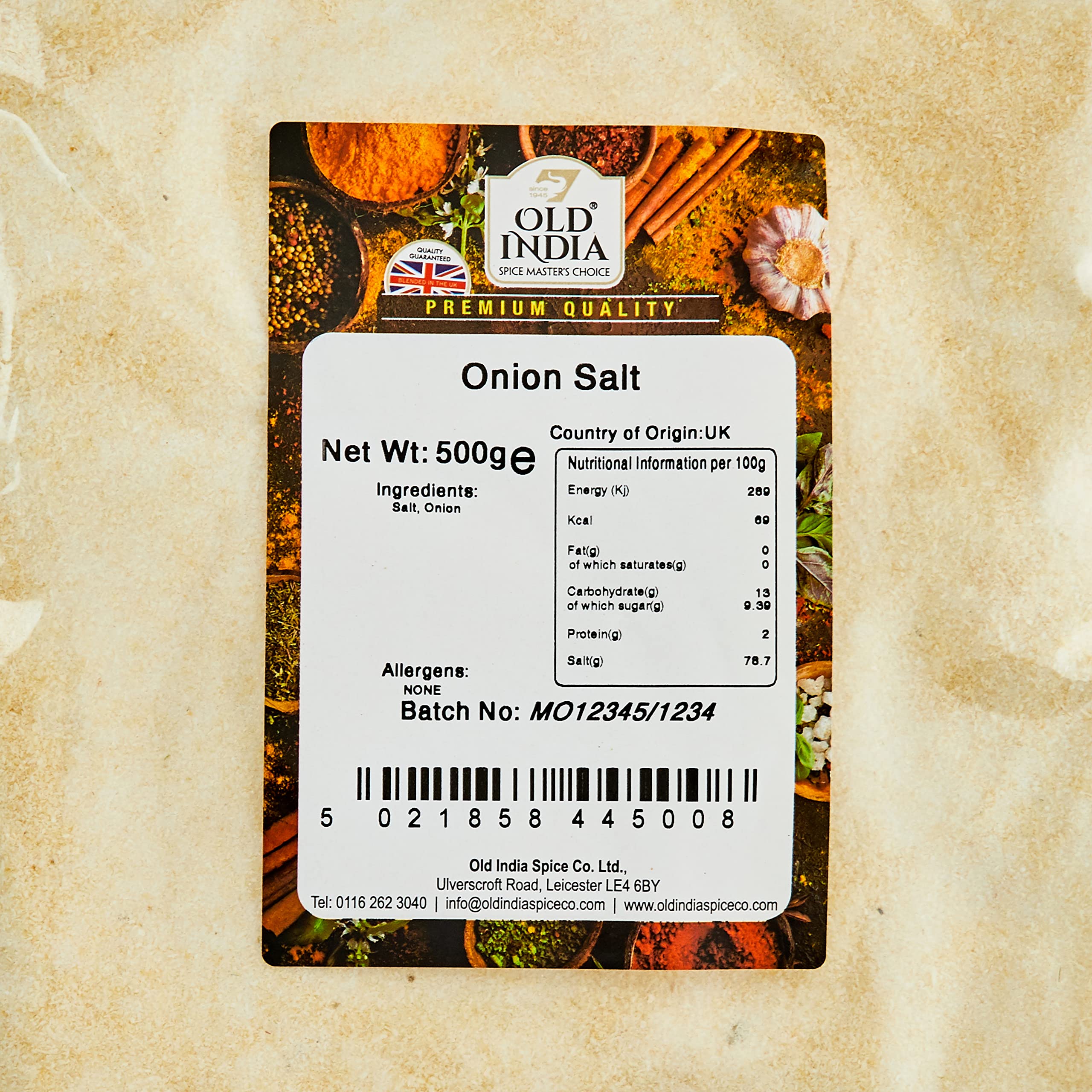 Old India Onion Salt - 100% Natural Flavoured Salt | 500g