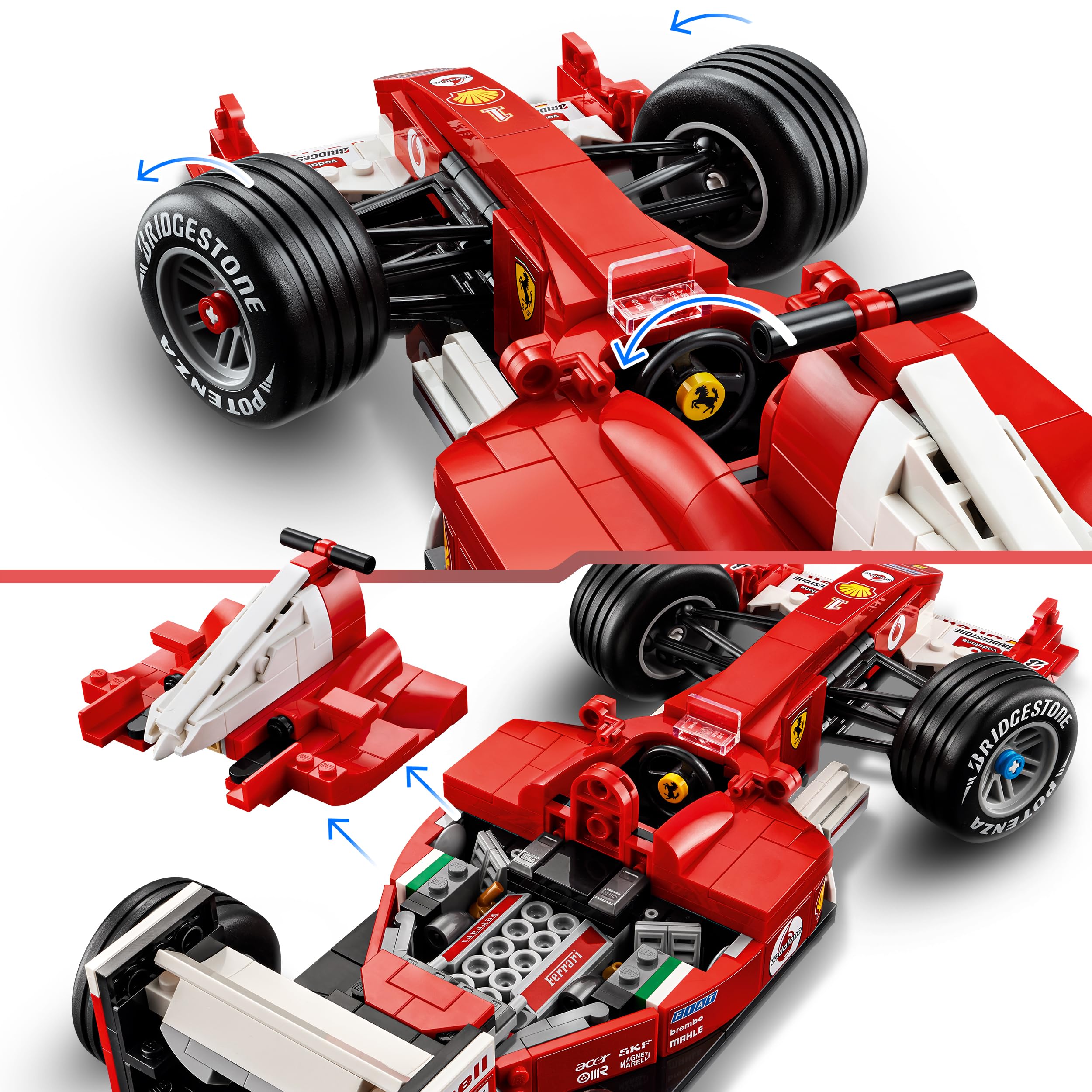 LEGO Icons Ferrari F2004 & Michael Schumacher F1 Car Model Kit for Adults 18+ 5