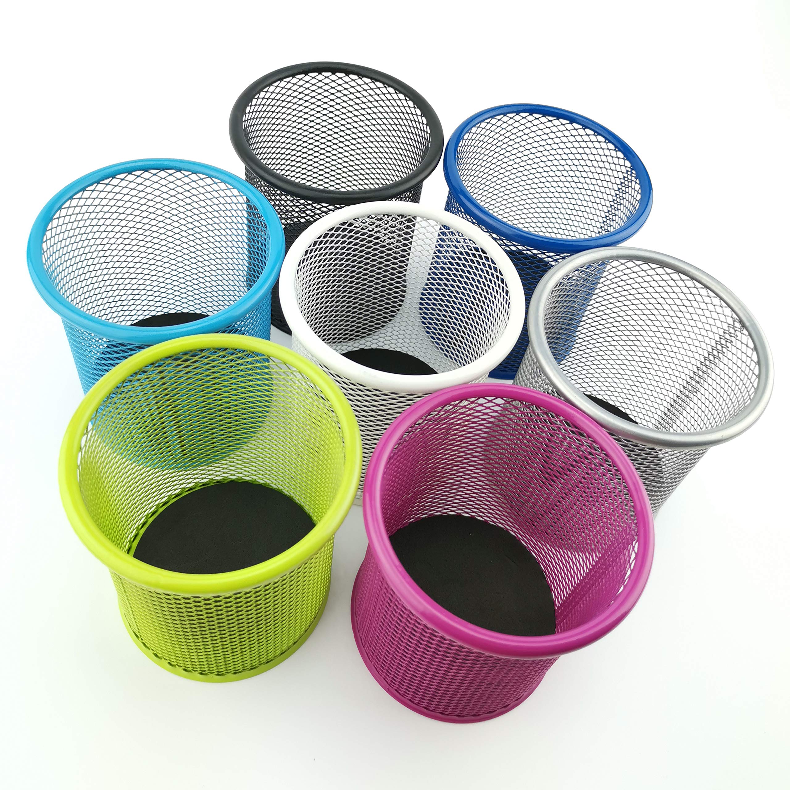 Leviatan Metal Pencil Holder - Round Mesh Design | Blue | Rust Resistant | 90x90x100mm 6