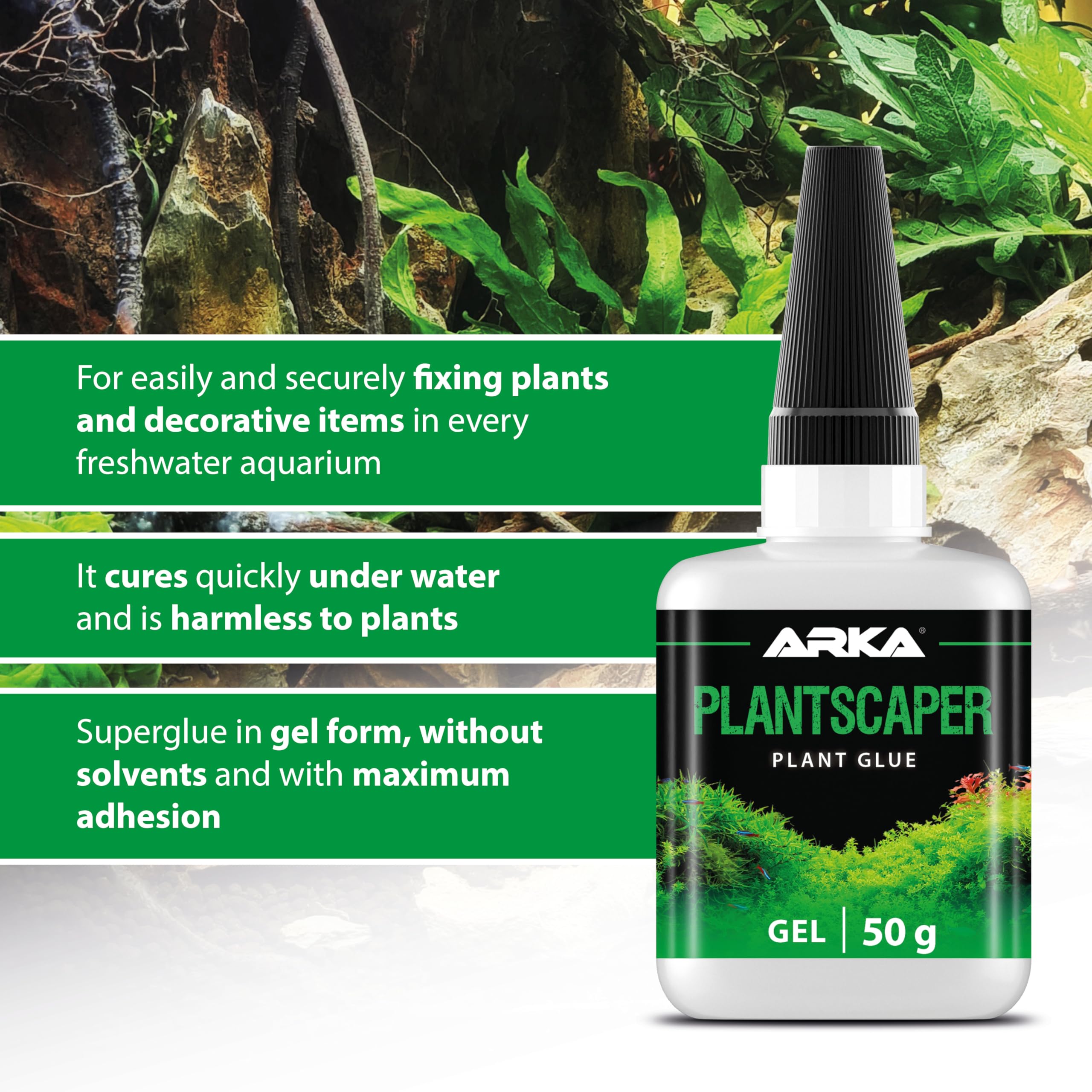 ARKA Plantscaper - Thick Gel Aquarium Plant Glue | 50g Instant Underwater Bonding 3