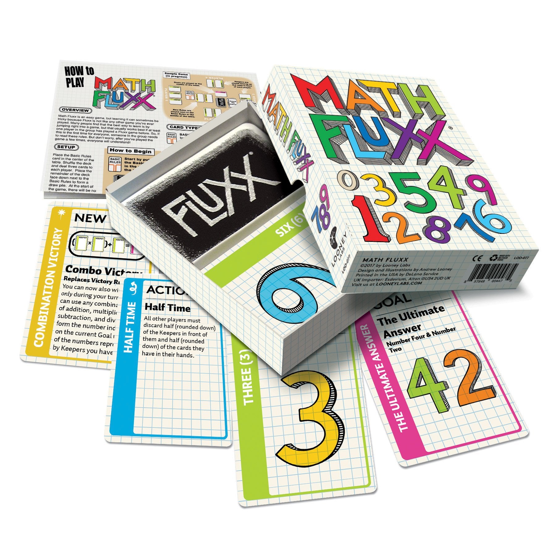 Looney Labs Math Fluxx Board Game | Ages 8+ | 2-6 Players | 5-30 Min Play Time 3