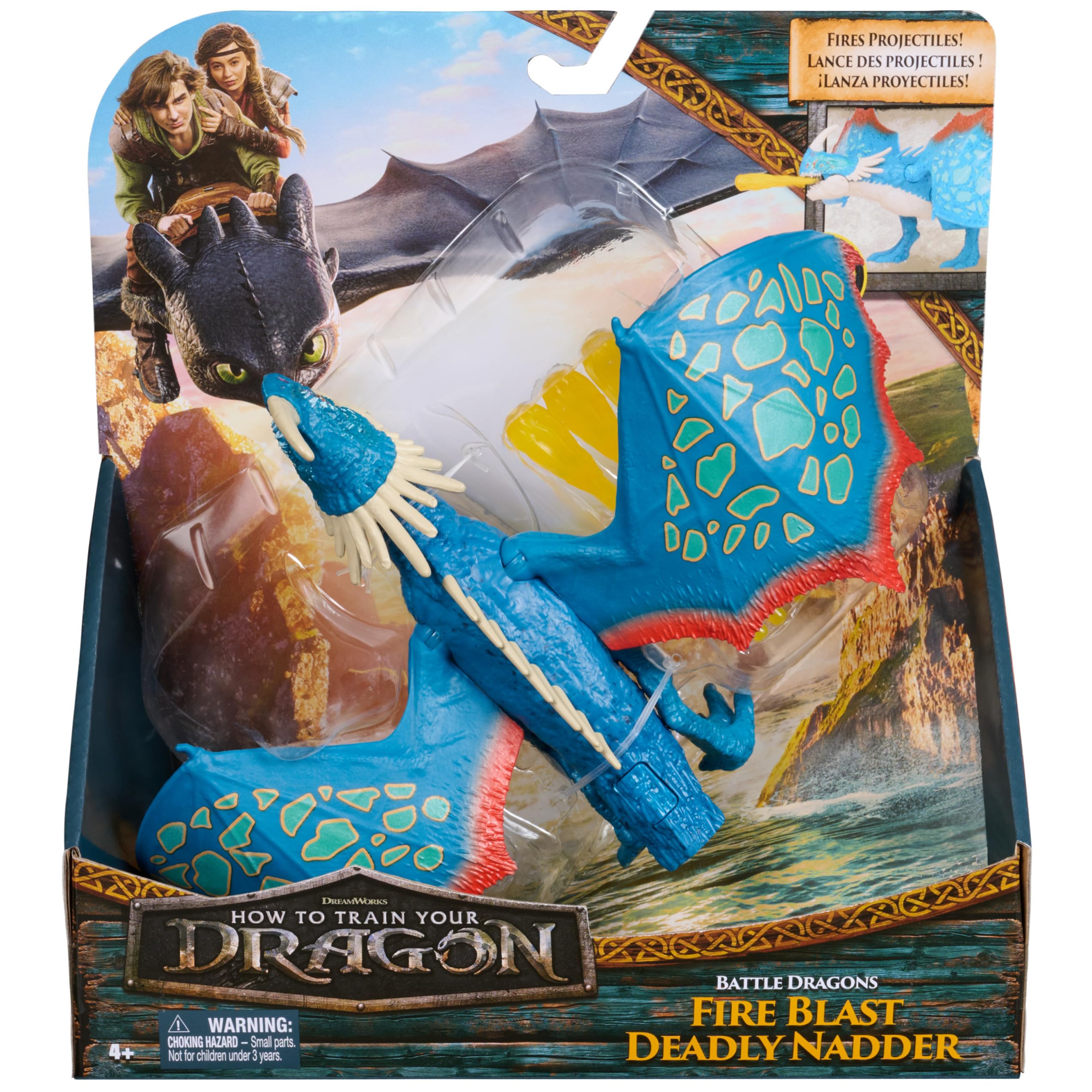Dreamworks Dragons Battle Dragons Fire Blast Deadly Nadder Action Figure - 10 Inch, Multicolor 2