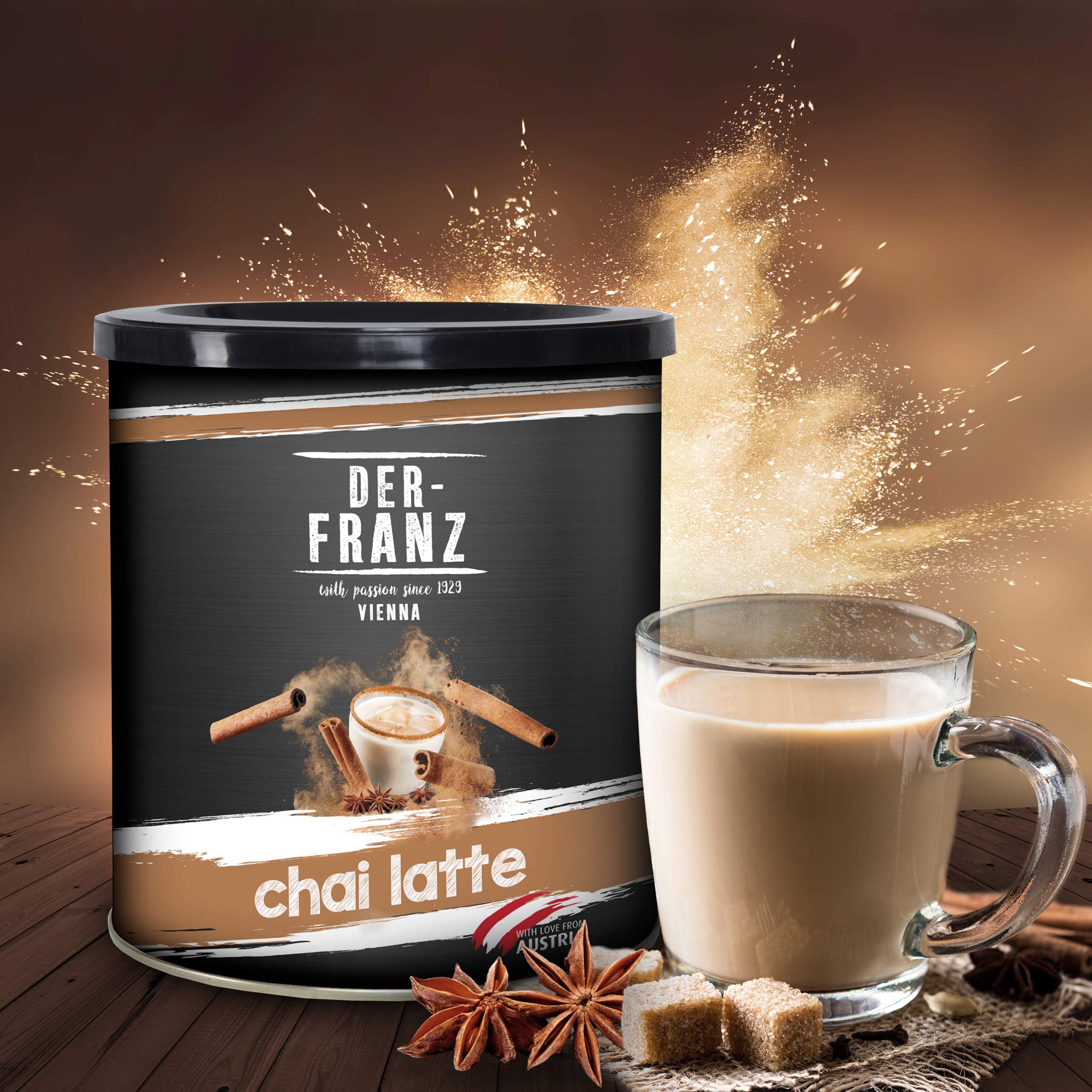 Der-Franz Chai Latte Pulver, 500 g – Gewürzte Schwarzteemischung mit Ingwer, Kardamom &amp; Zimt 5