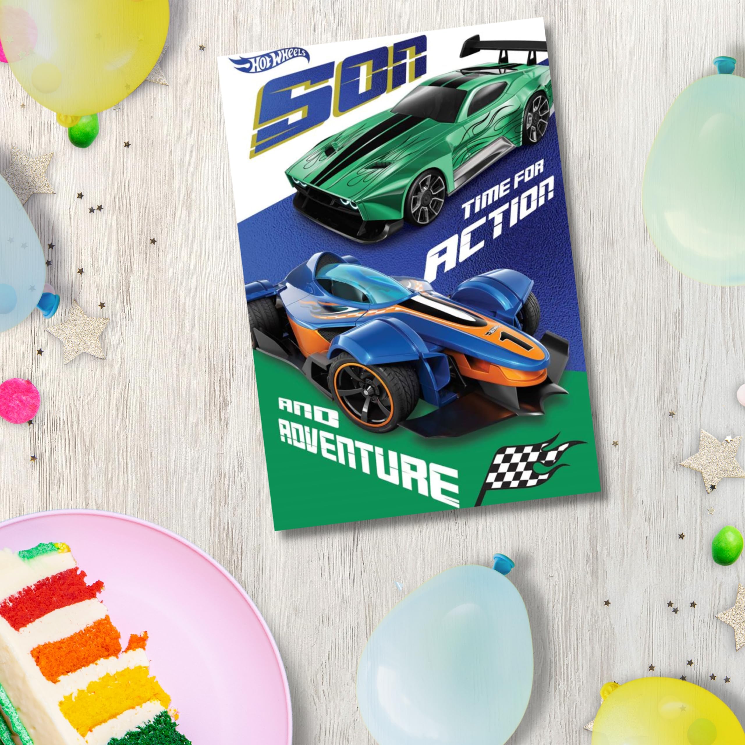 Danilo Promotions LTD Hot Wheels Son Birthday Card - Officially Licensed | 210 x 290 mm | Includes Toy Car 5