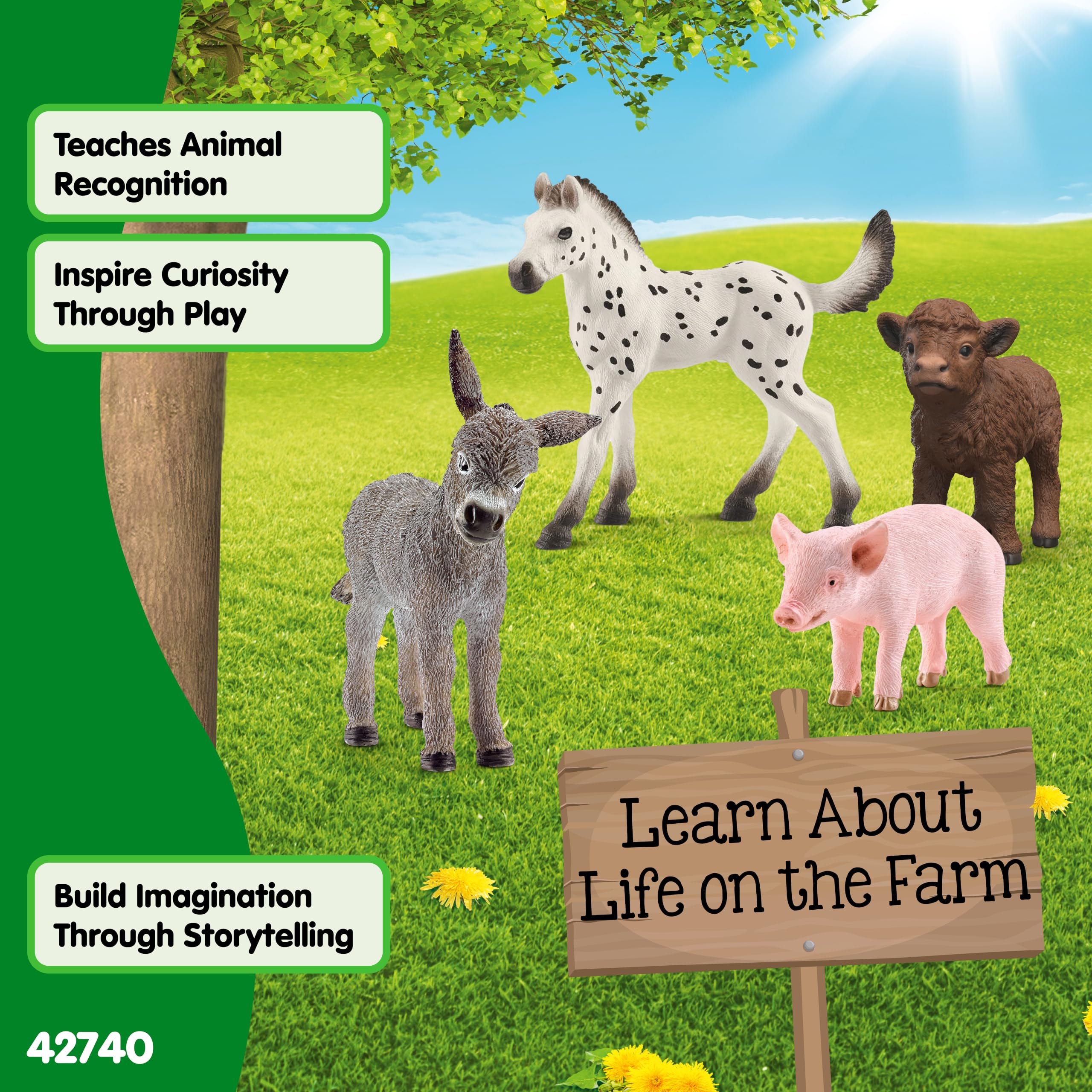 Schleich Farm World Farm Babies Set - 4 Figures | Ages 3+ | 42740 5