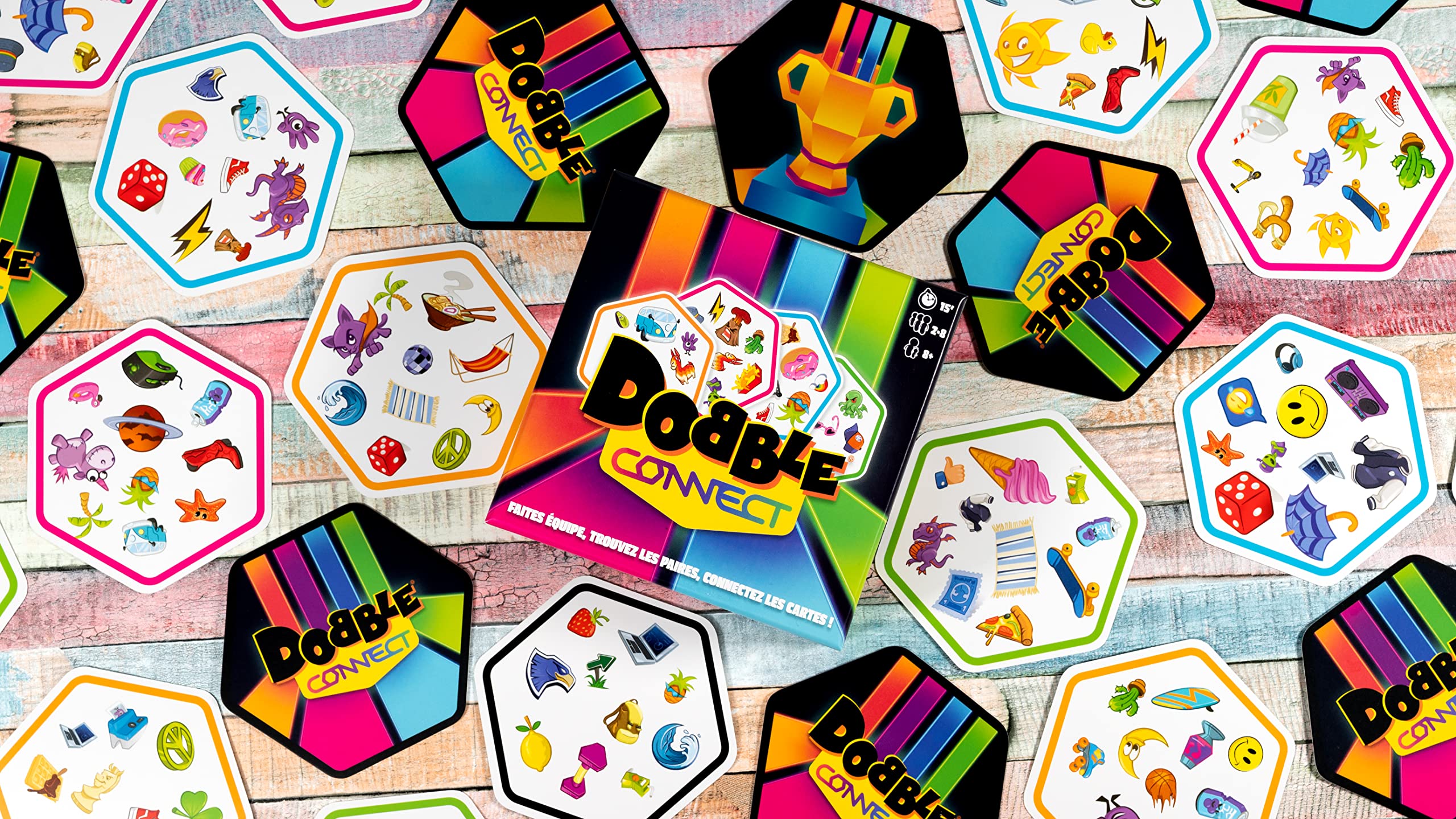 Asmodee Dobble Connect Kartenspiel für 2–8 Spieler, ab 8 Jahren, 20 Minuten Spielzeit 3