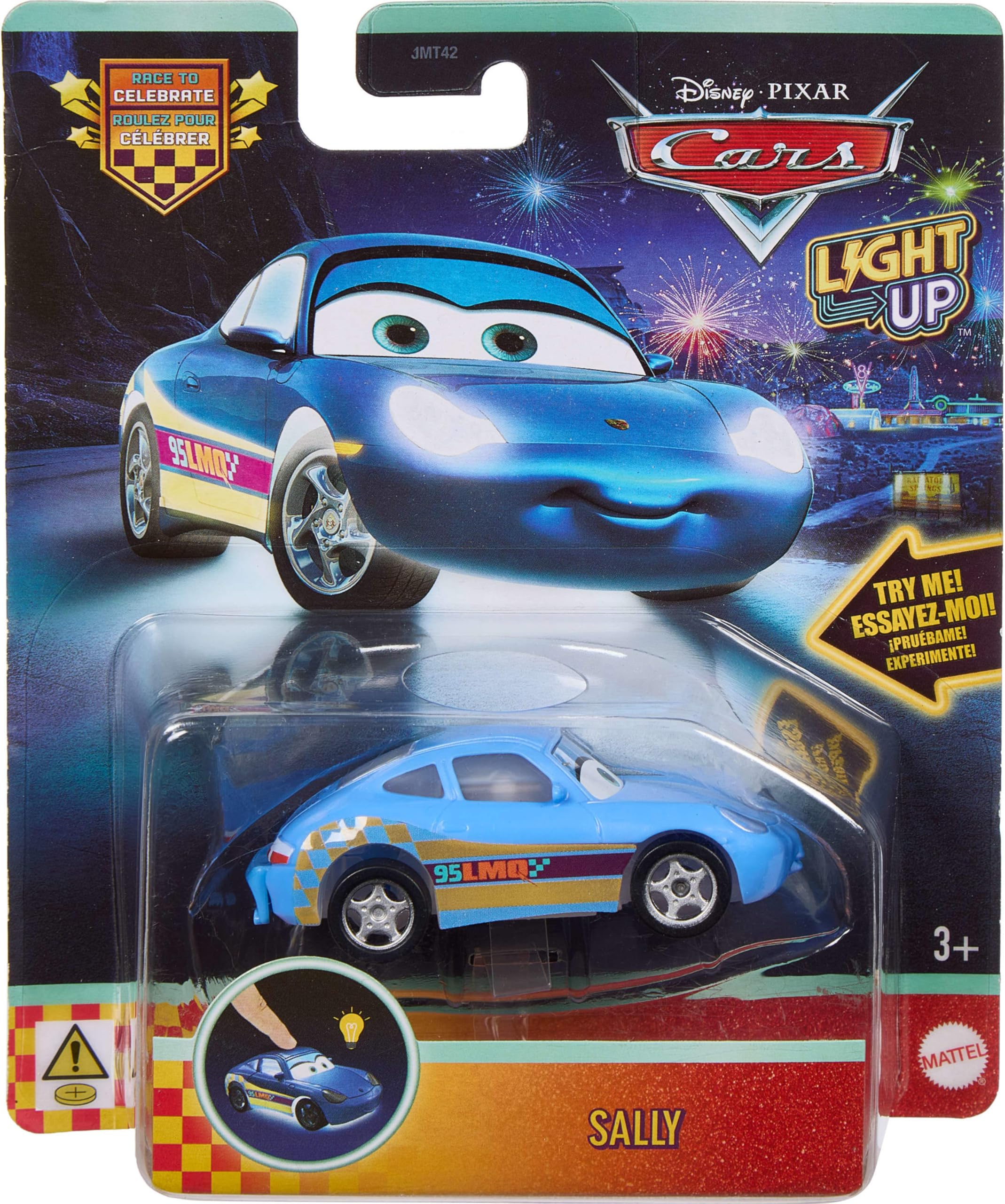 Mattel Disney and Pixar Cars Light-Up Vehicle - 1:55 Scale, Multicolor Plastic, Model JMT42 6