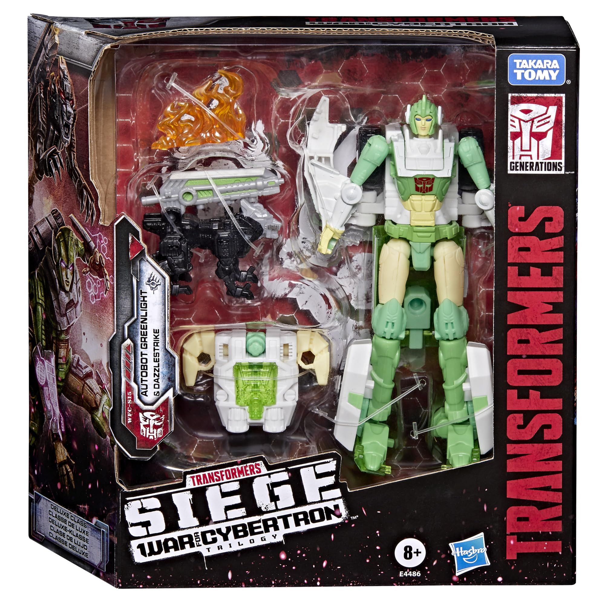 Transformers Generations War for Cybertron: Siege Autobot Greenlight & Dazzlestrike 14 cm Deluxe Class Action Figures | Ages 8+ | Green 4