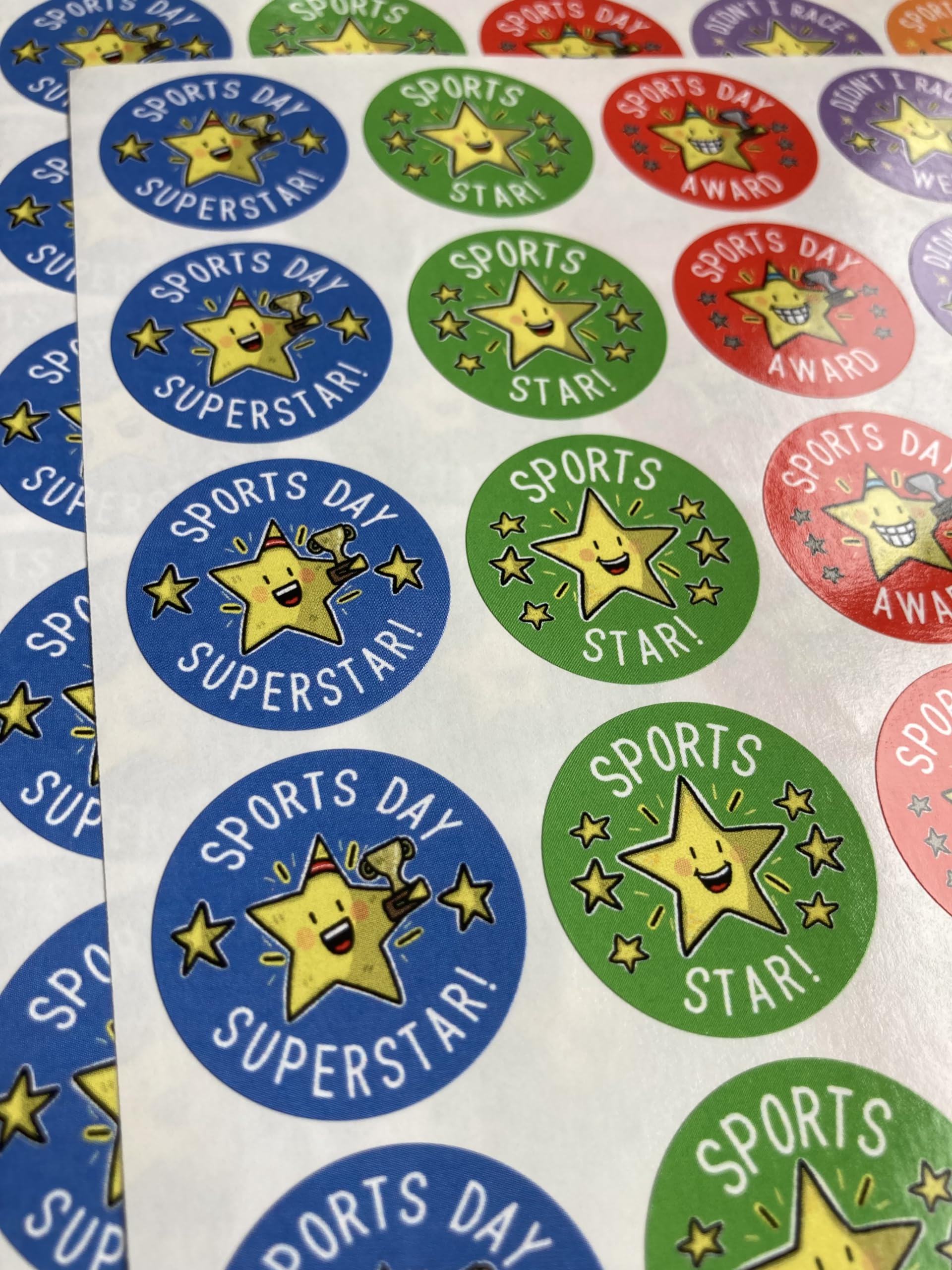 SuperStickers Sports Day Participation Stickers - 250 Round Stickers for Certificates & PE Kits