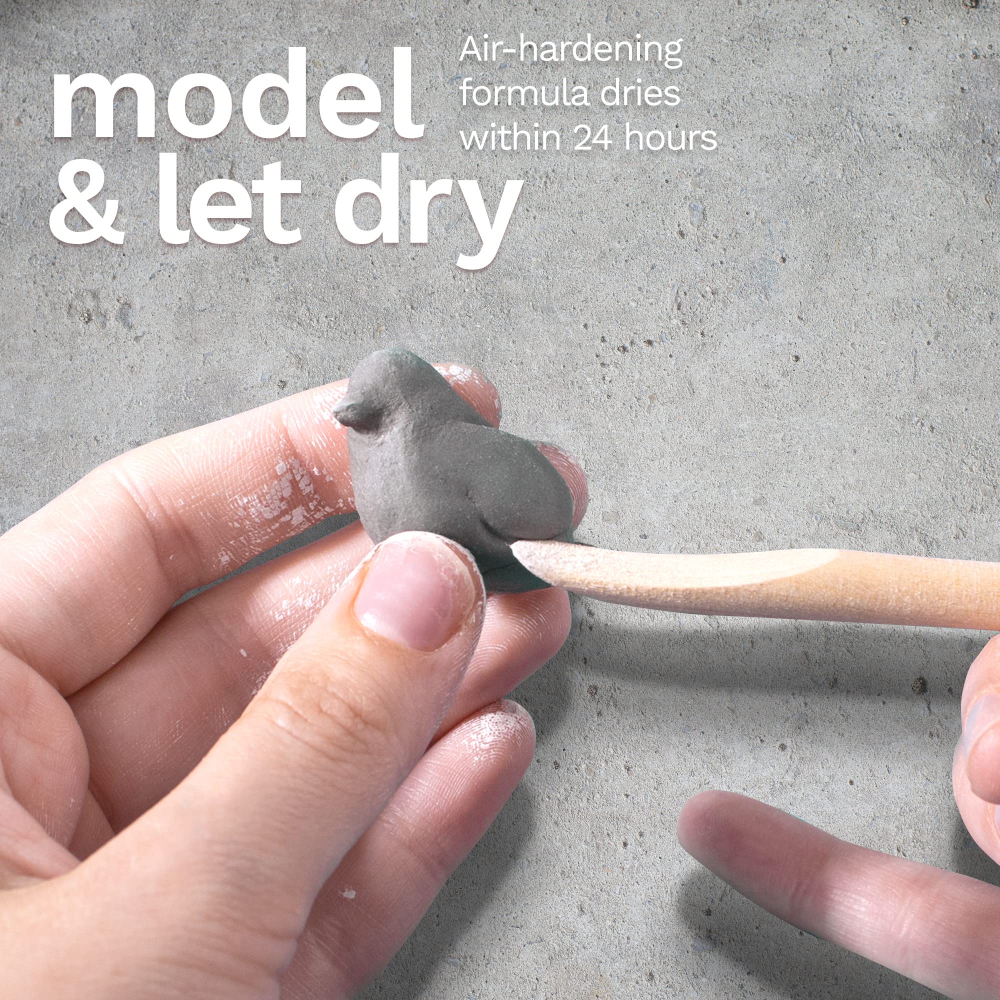 DAS Stone Air Hardening Modelling Clay - 1kg | Ready To Use | Stone Effect 3