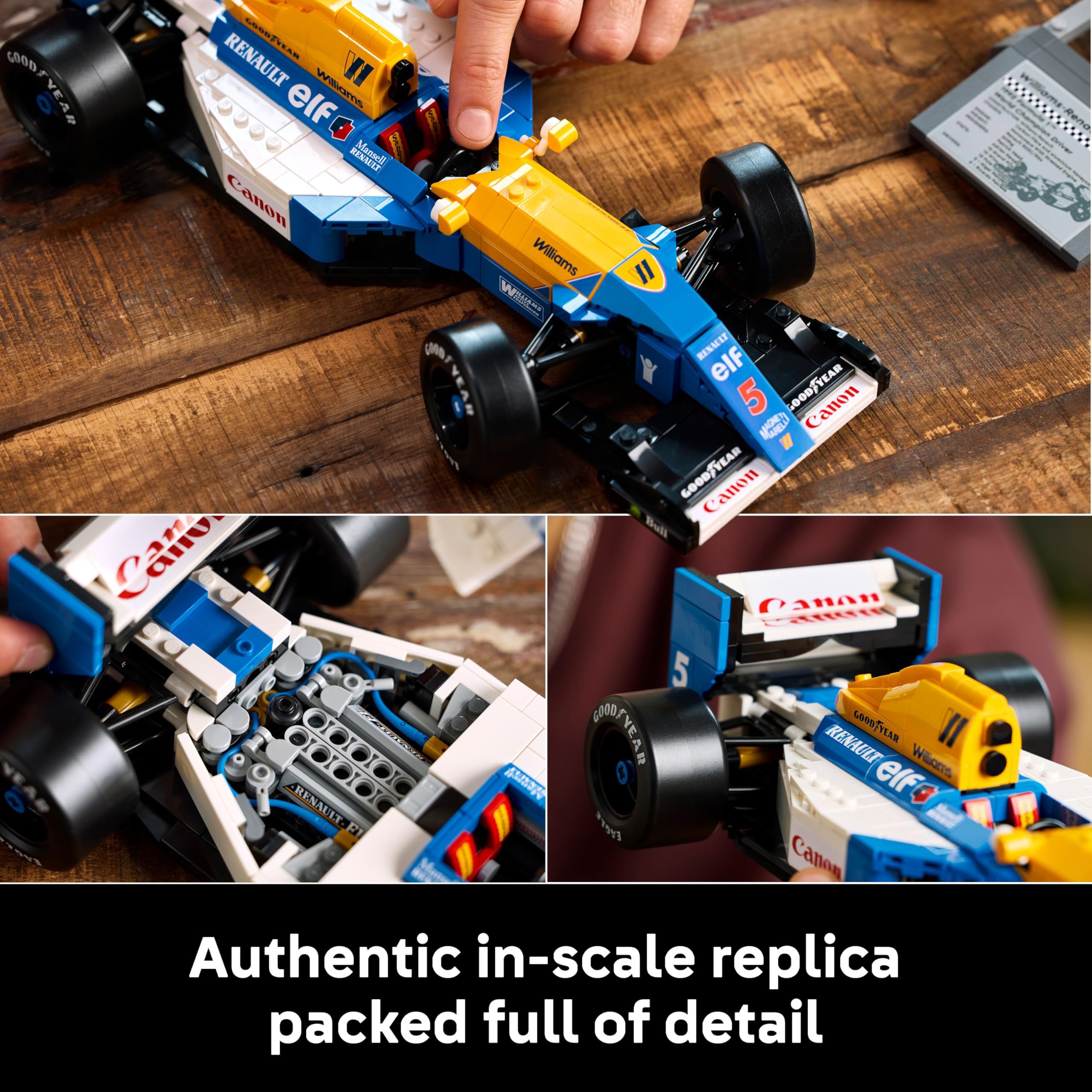 LEGO Icons Williams Racing FW14B & Nigel Mansell 10353 Building Set - 18+ | 982g | 382x262x70mm 3