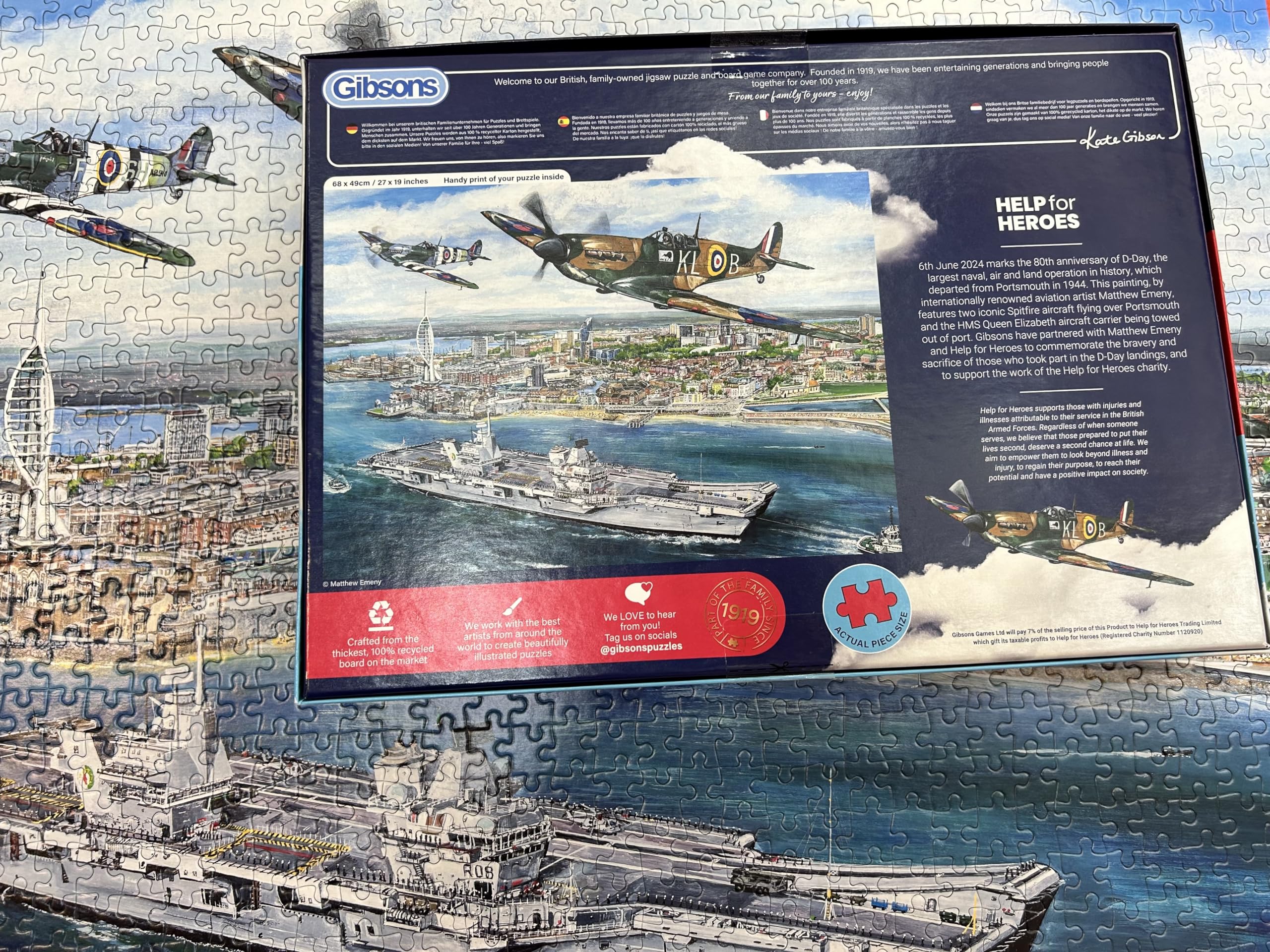 Gibsons Portsmouth Flypast 1000 Piece Jigsaw Puzzle | Historic D-Day Tribute 8