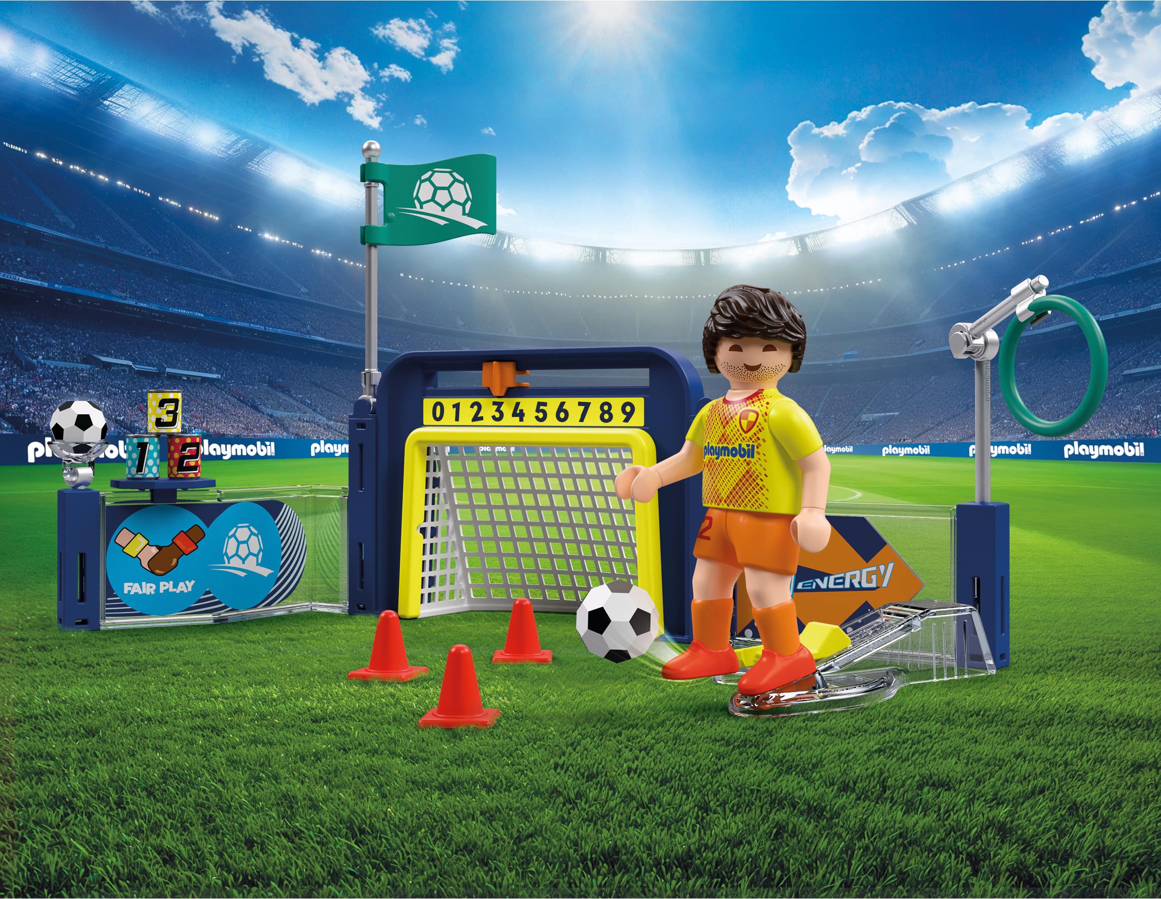Playmobil Soccer Training Station - Target Wall & Shooting Mechanism | Ages 4+