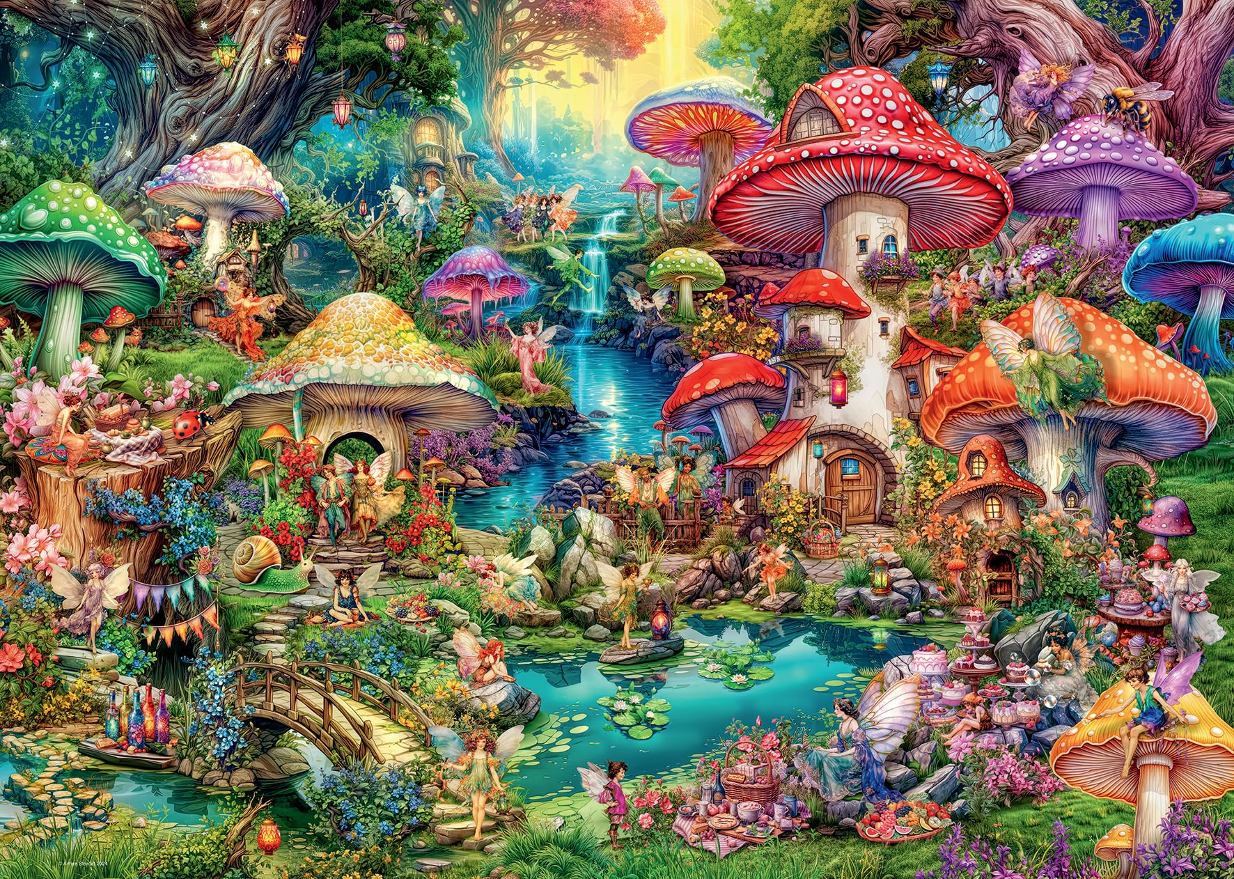 Ravensburger Merry Mushroom Village 1000 Piece Jigsaw Puzzles for Adults an