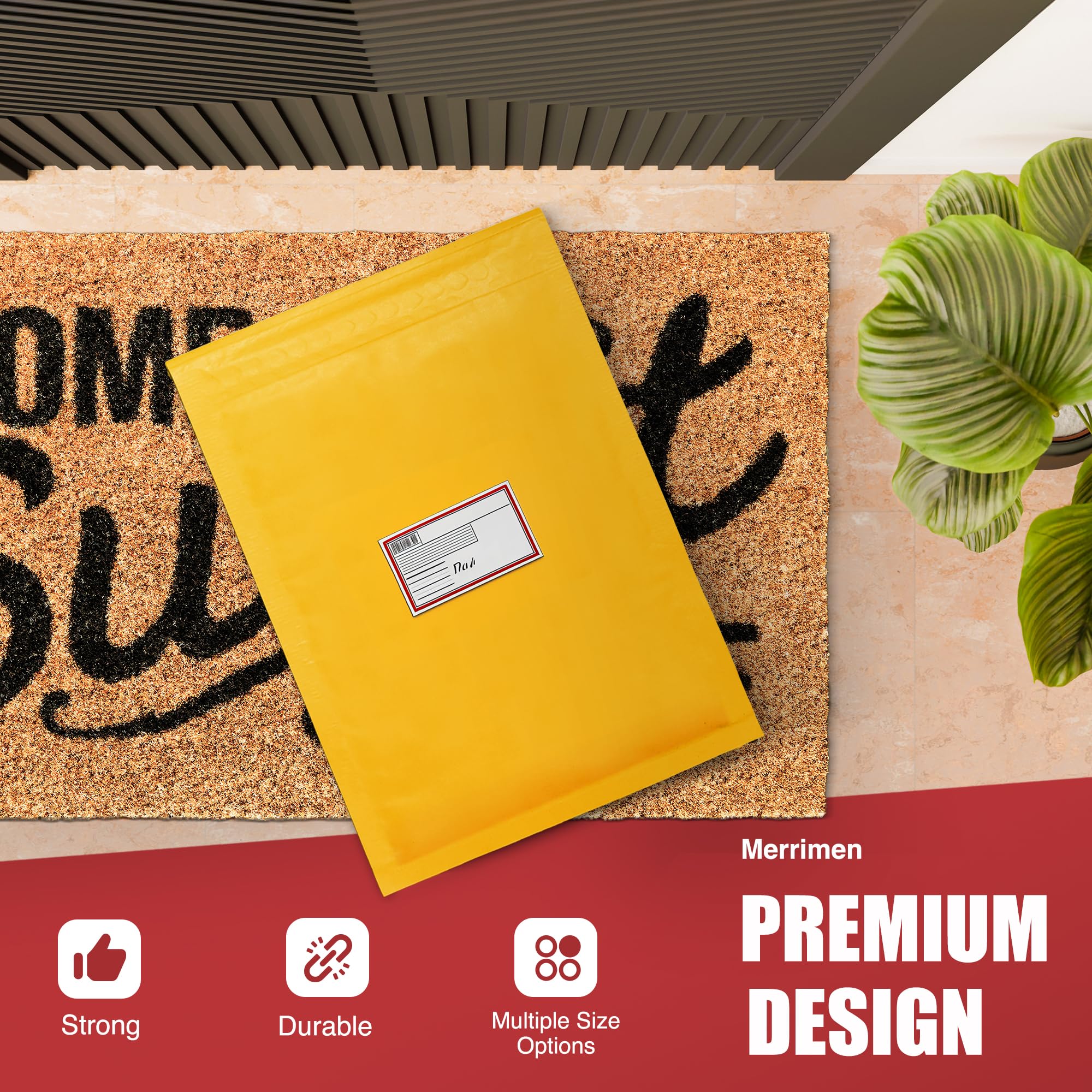 Merrimen Padded Envelope Mailers - A3 Size, 10 Pack Gold | Lightweight Protective Shipping 3