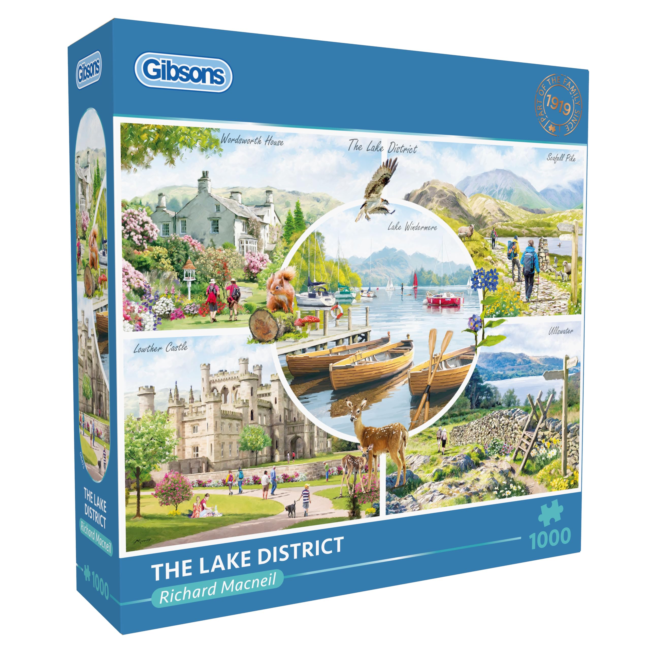 Gibsons The Lake District 1000 Piece Jigsaw Puzzle for Adults | Richard MacNeil Montage