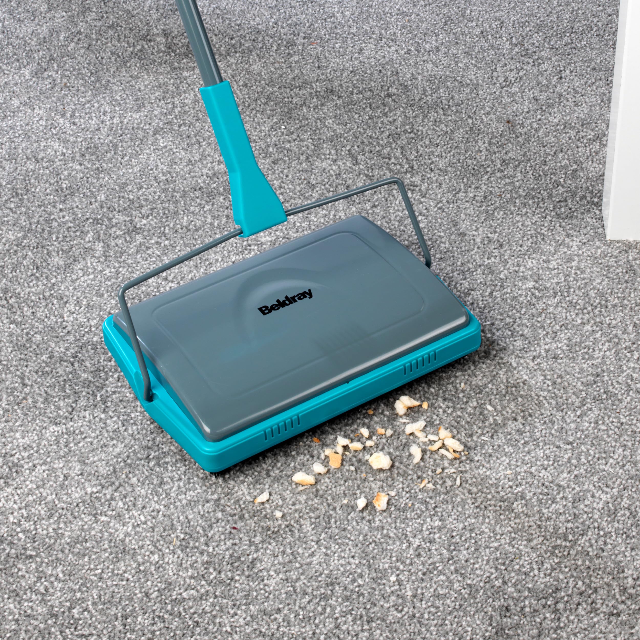 Beldray LA024855TQ Manual Carpet Sweeper - Cordless, Lightweight, Turquoise | Removes Pet Hair 4