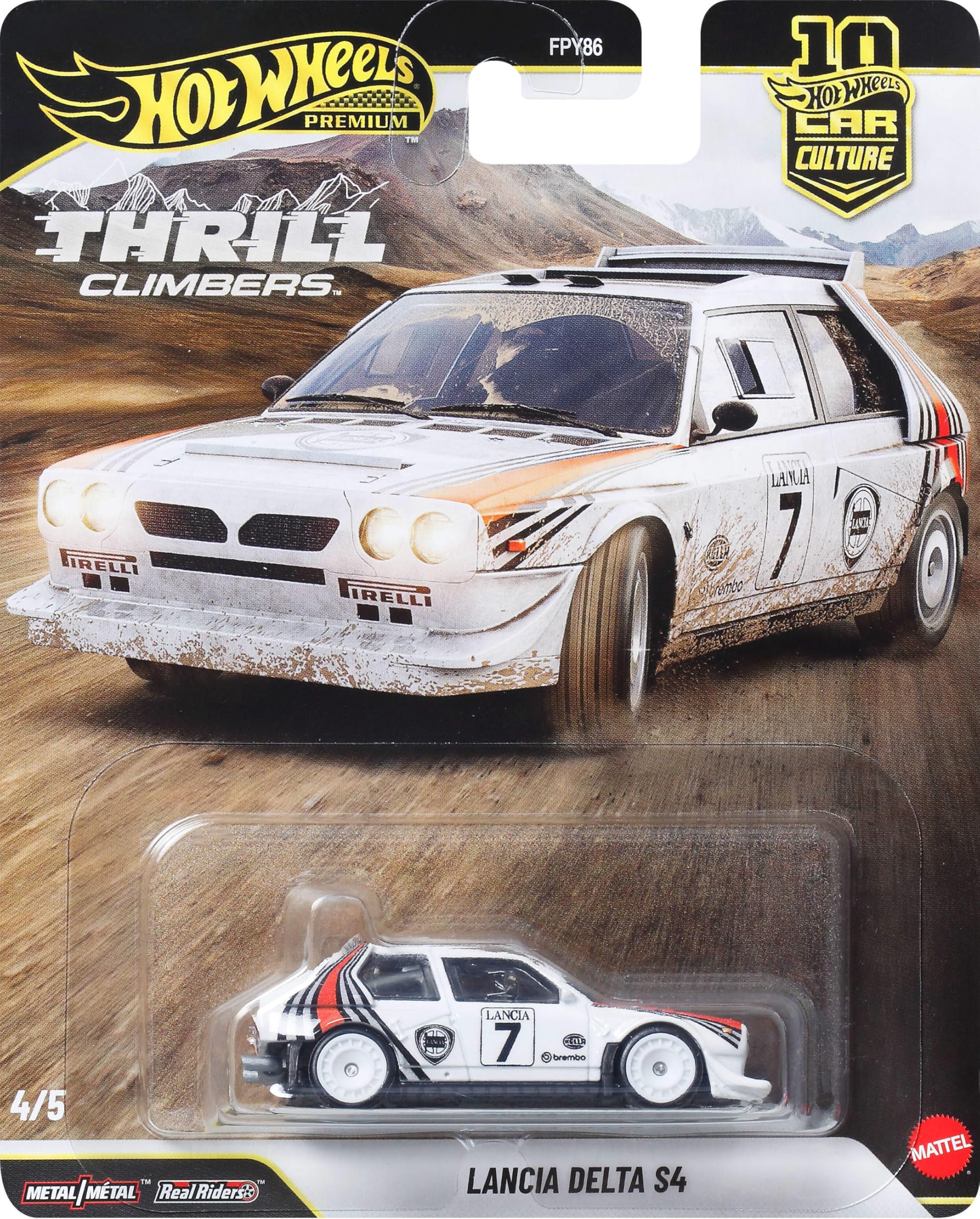 Hot Wheels Lancia Delta S4 Car Culture Vehicle - Premium 1:64 Scale Die-Cast | Metal/Metal Construction 6