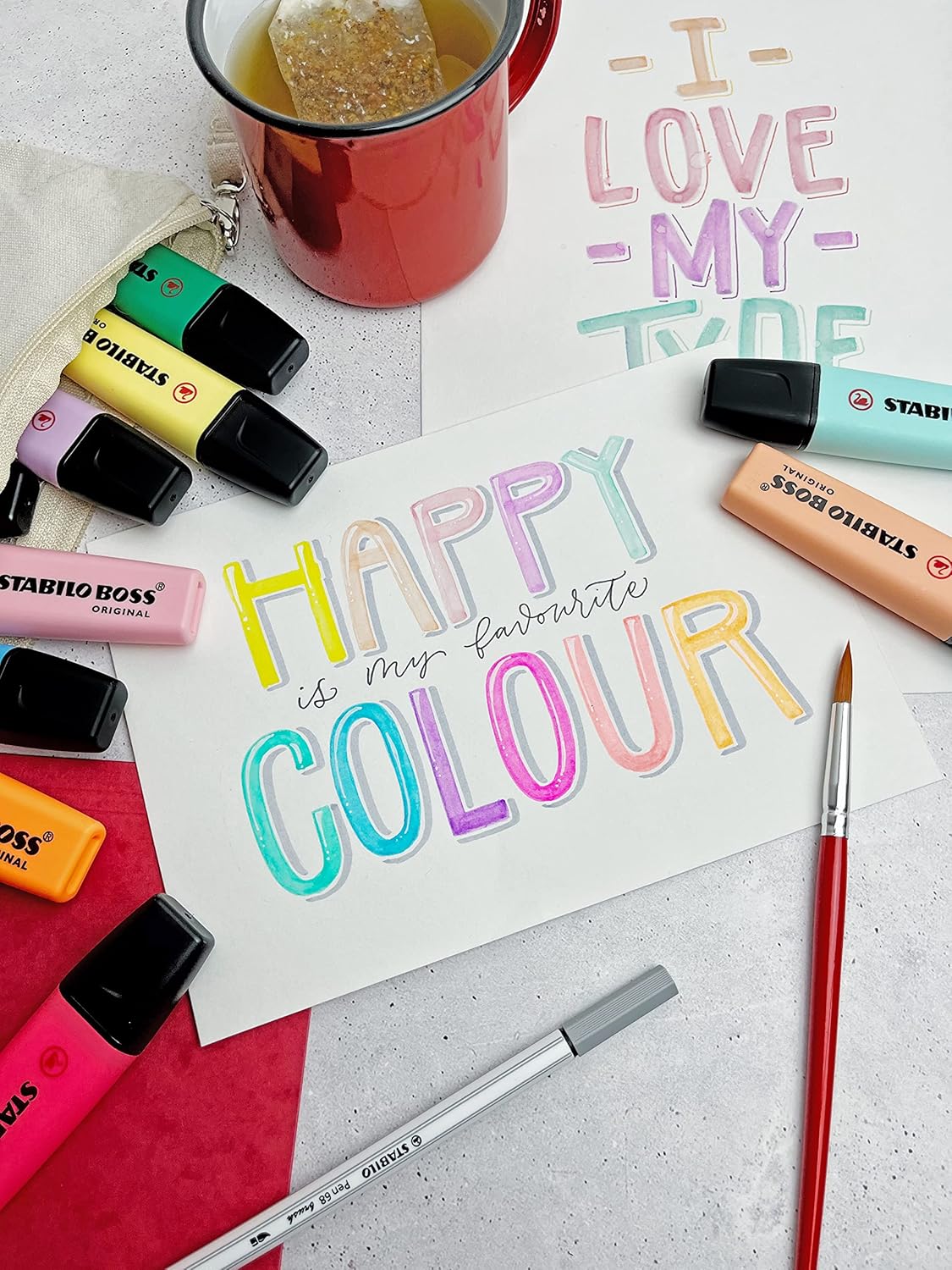 Highlighter - STABILO BOSS ORIGINAL Pastel - Deskset of 15 - Assorted Colours 10