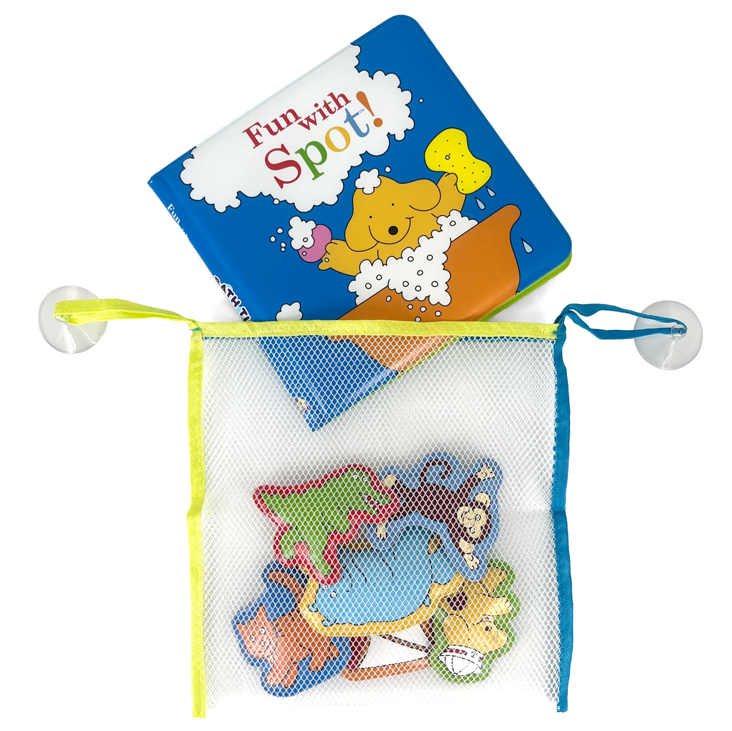Phidal Fun with Spot! Bath Time Books Activity Book | Includes 6 Padded Suction Cups & Mesh Bag | Ages 2+ 6
