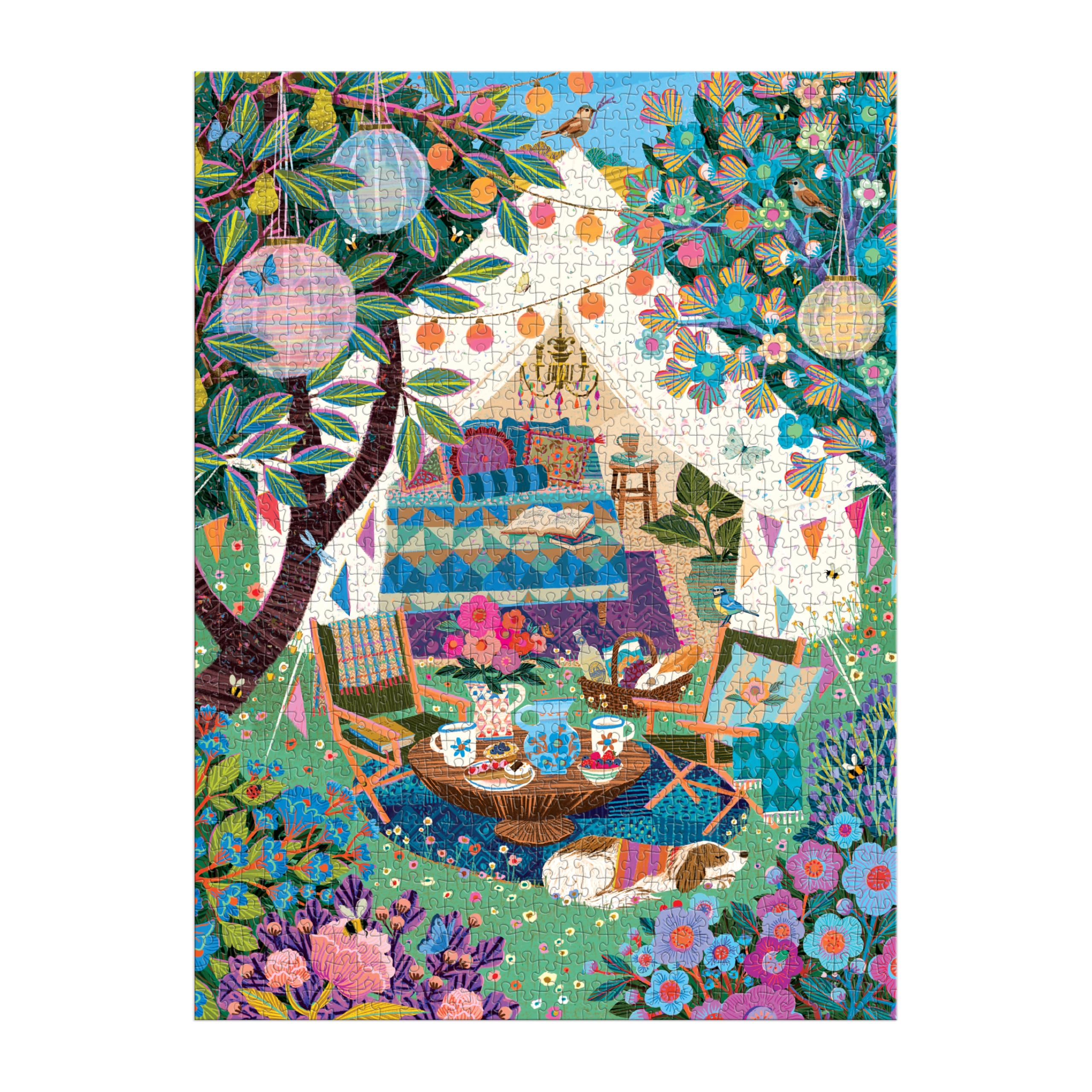 Galison Blooming Escape 1000 Piece Jigsaw Puzzle - Whimsical Outdoor Scene | 27" x 20" Finished Size | Ages 12+ 3