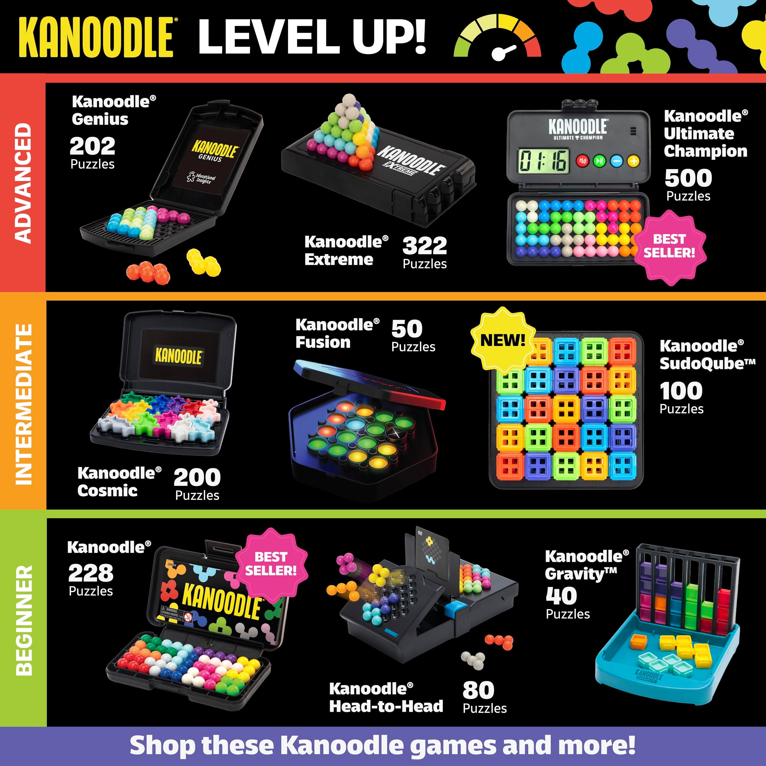 Educational Insights Kanoodle Genius 202 3D Puzzle Game for Ages 8-12 | Solo Play | Portable 6